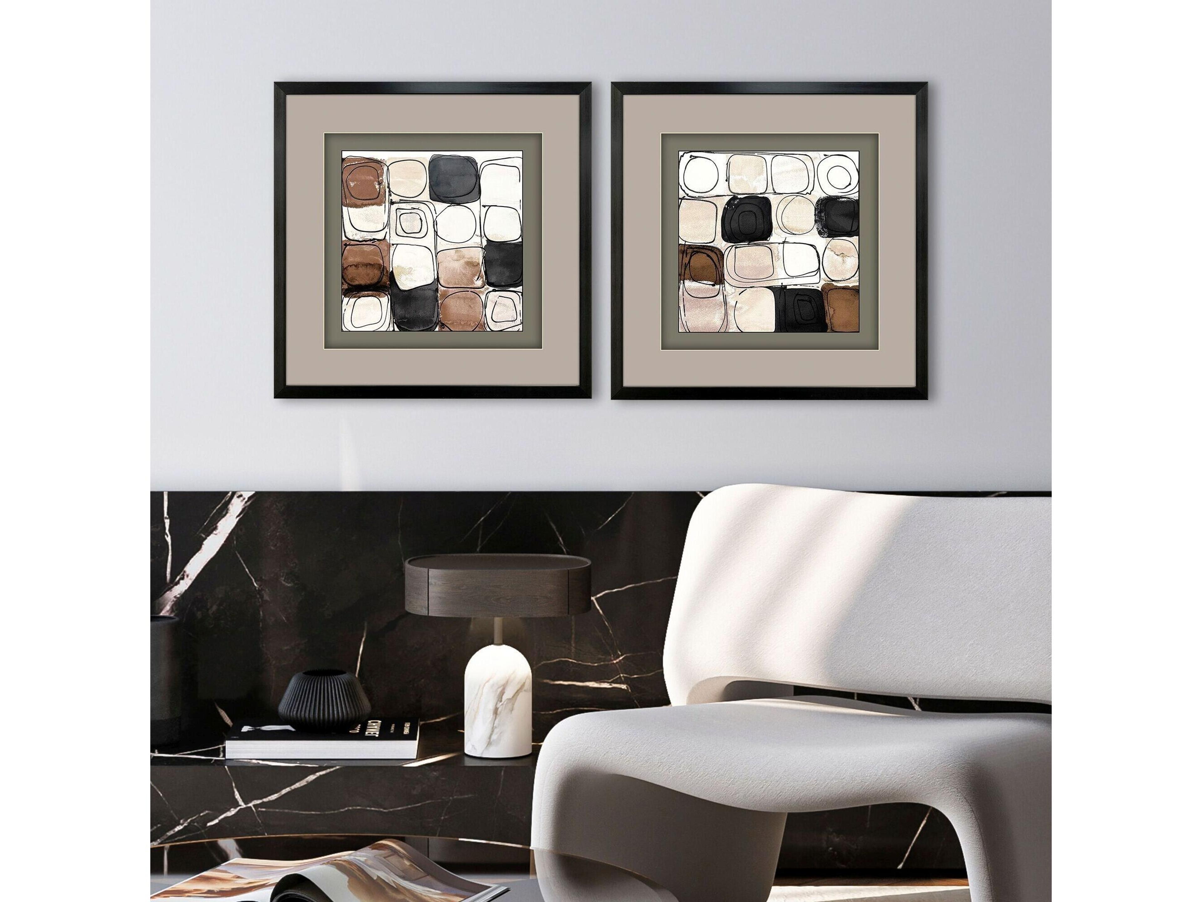 Paragon Circular Square Framed Art - Set of 2