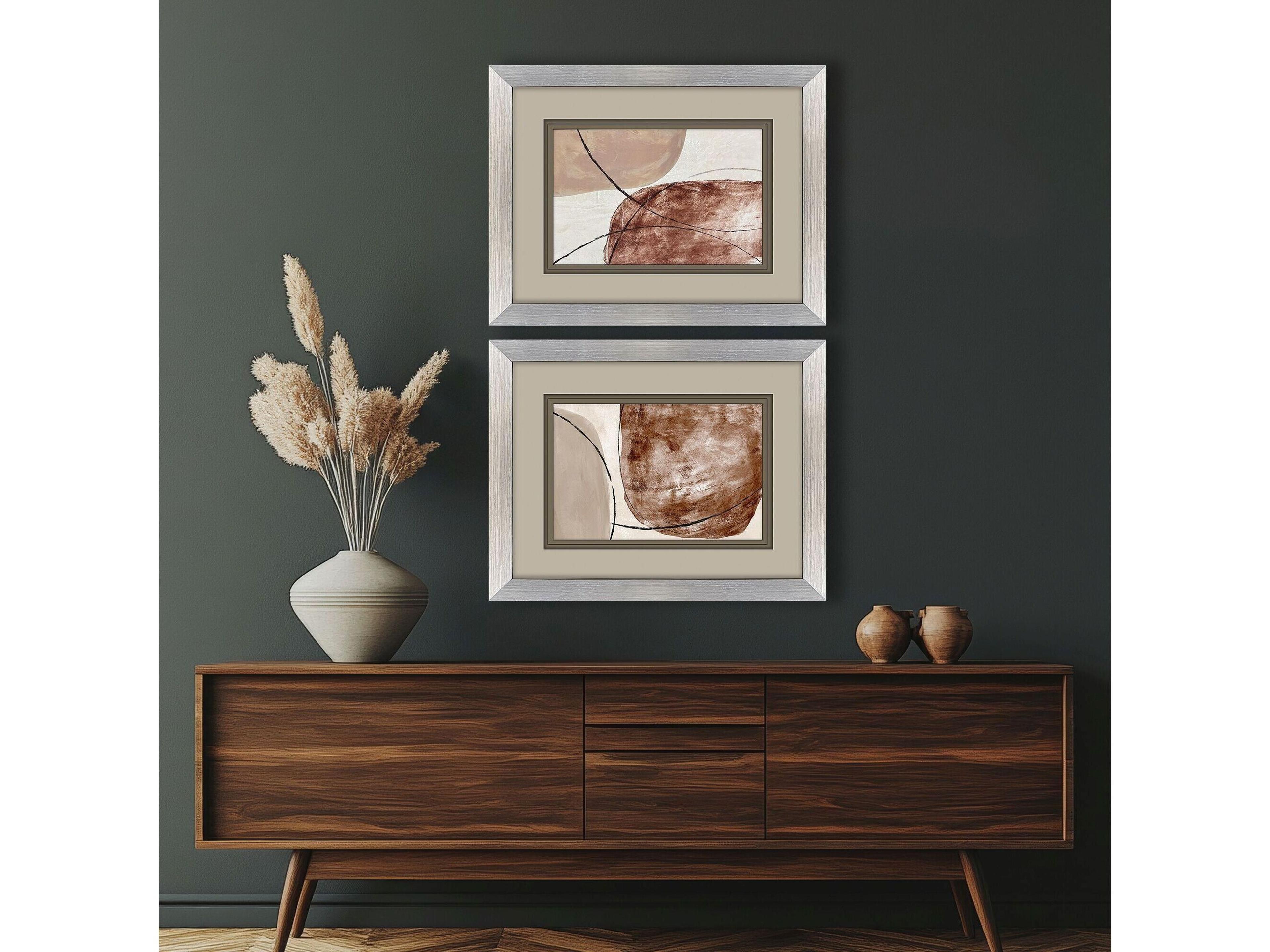 Paragon Shining Taupe Framed Art - Set of 2