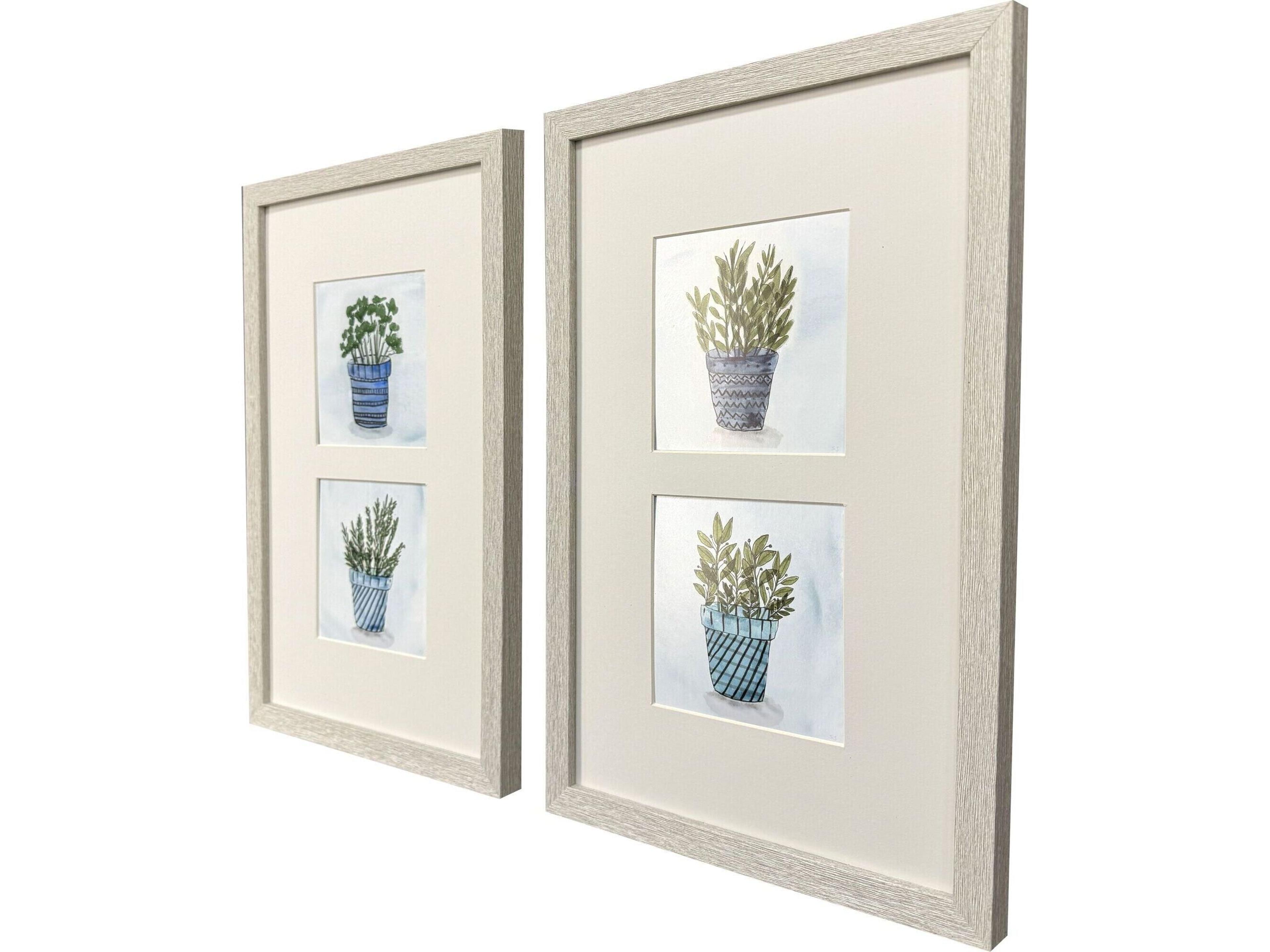 Paragon Pot of Herbs Framed Art - Set of 2