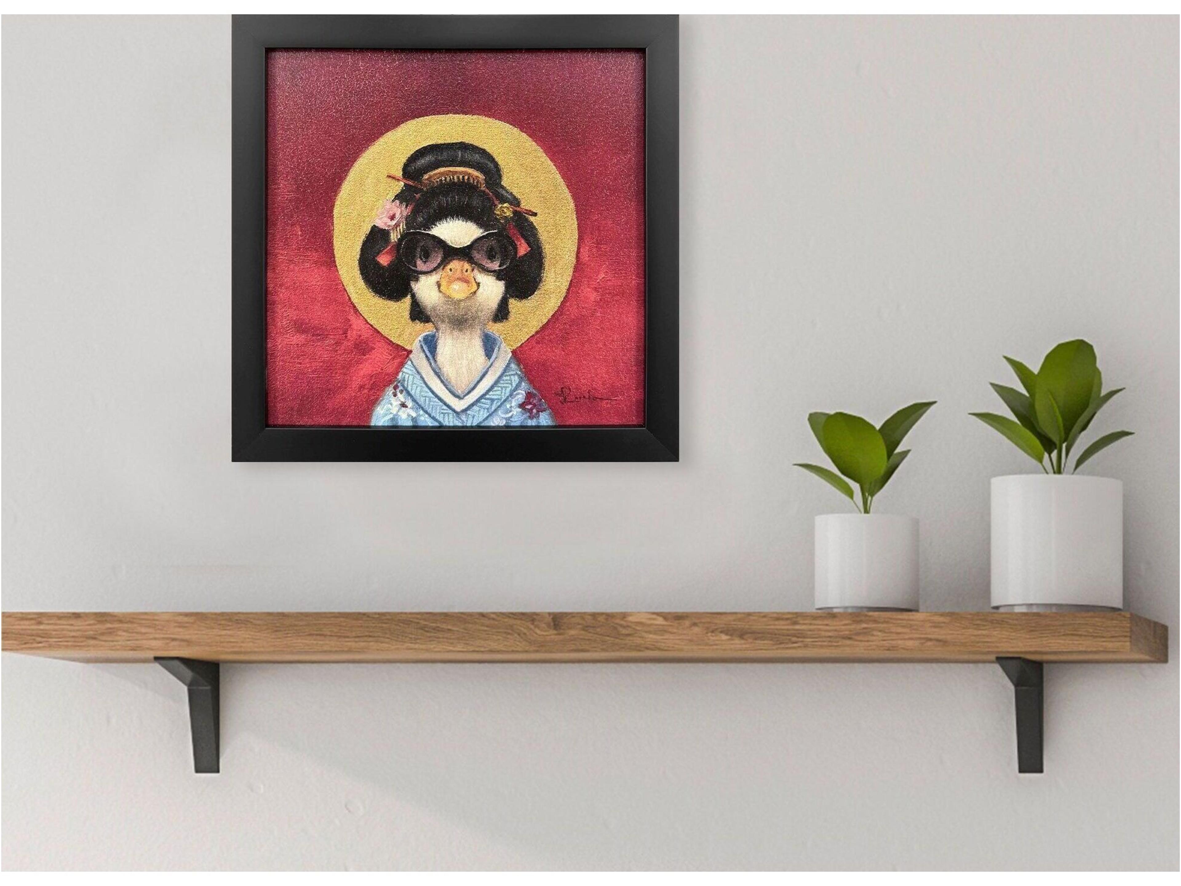 Paragon Geisha Duck Non-Glass Framed Art
