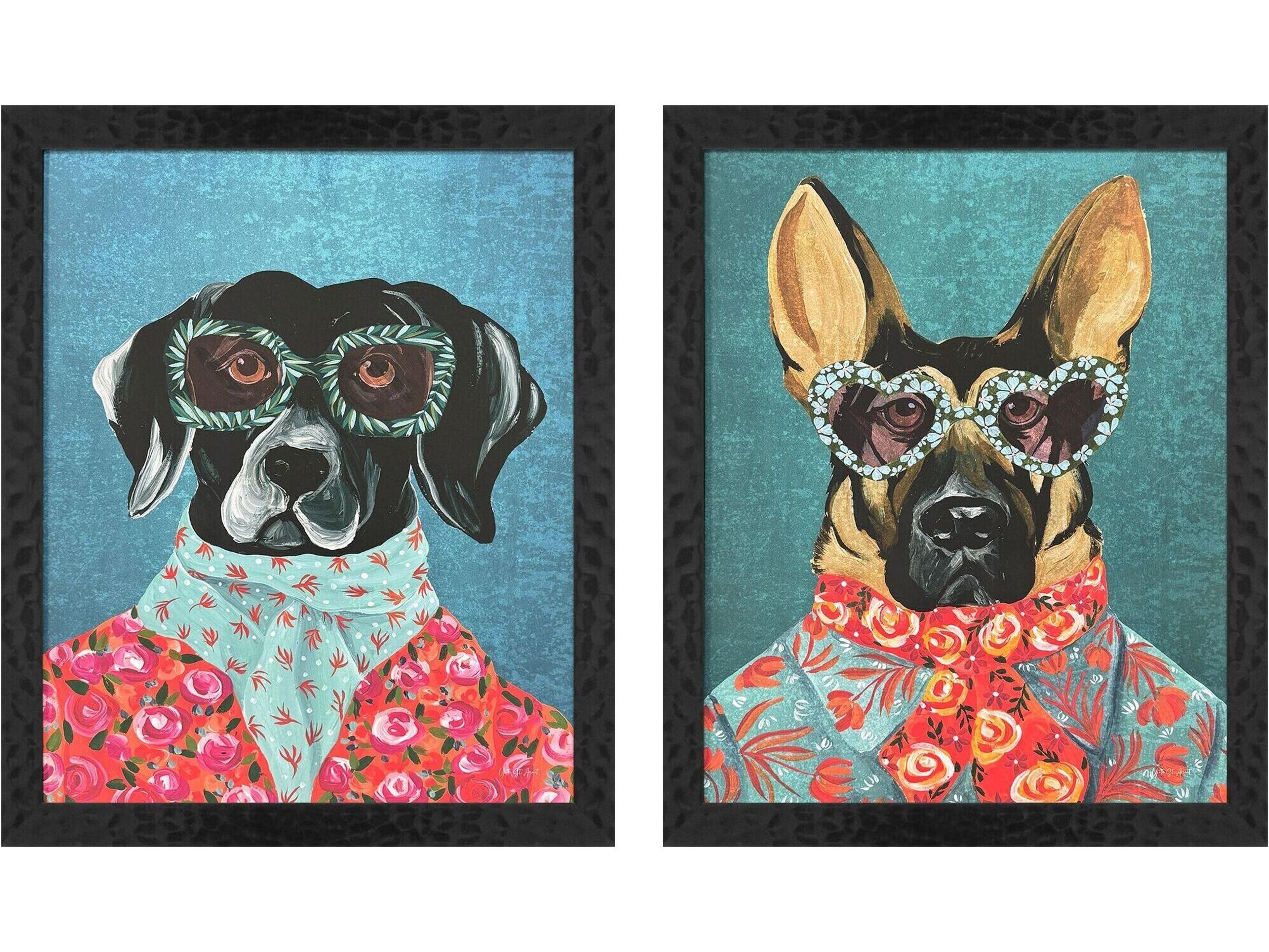 Whimsy Dog I Framed Art - Set of 2