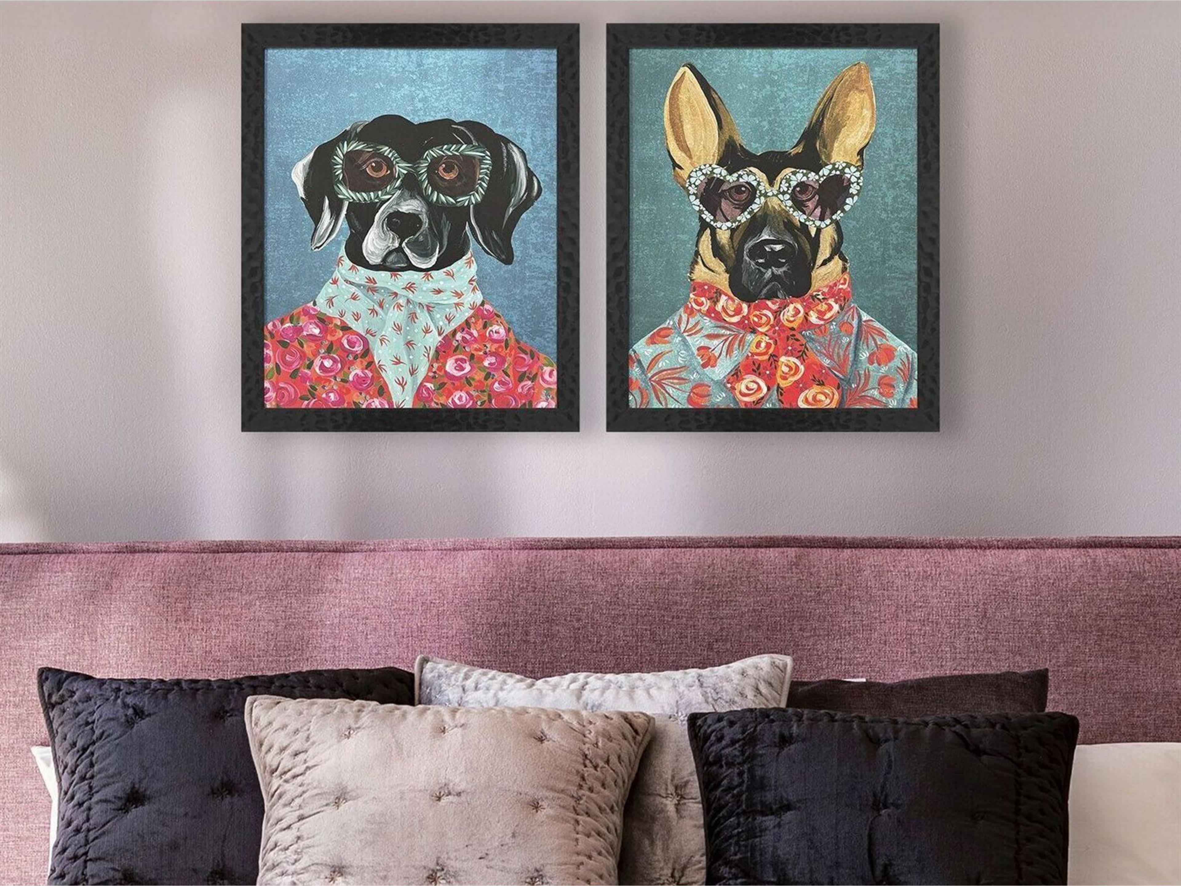 Paragon Whimsy Dog I Framed Art - Set of 2
