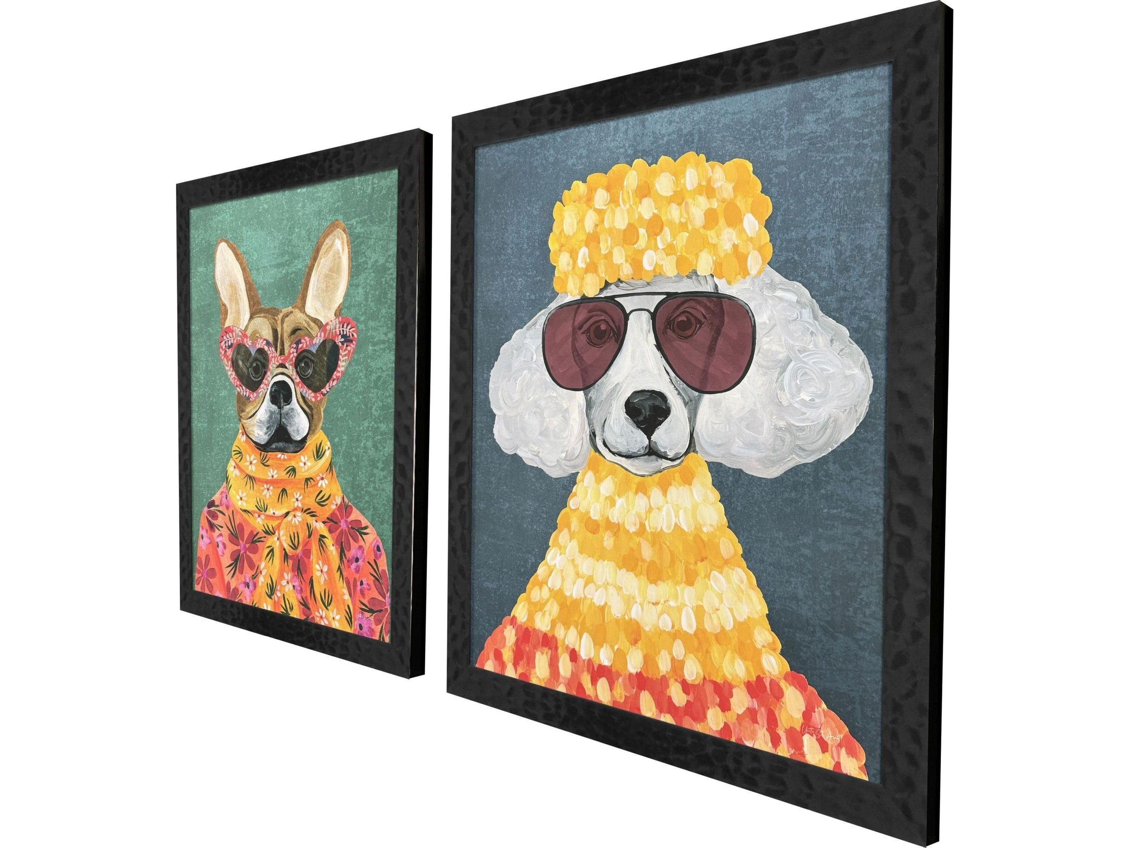 Paragon Whimsy Dog II Framed Art - Set of 2
