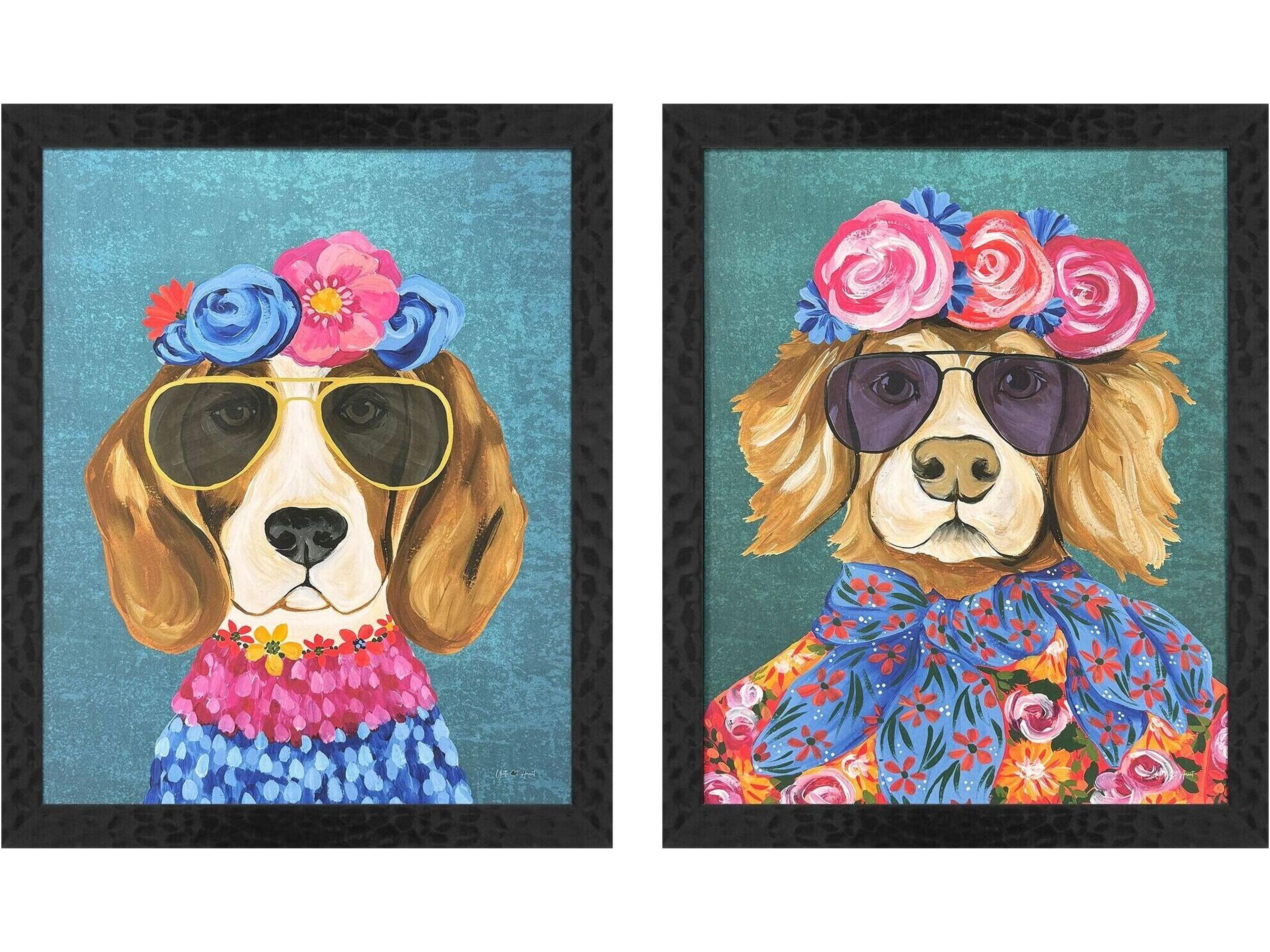 Paragon Whimsy Dog III Framed Art - Set of 2