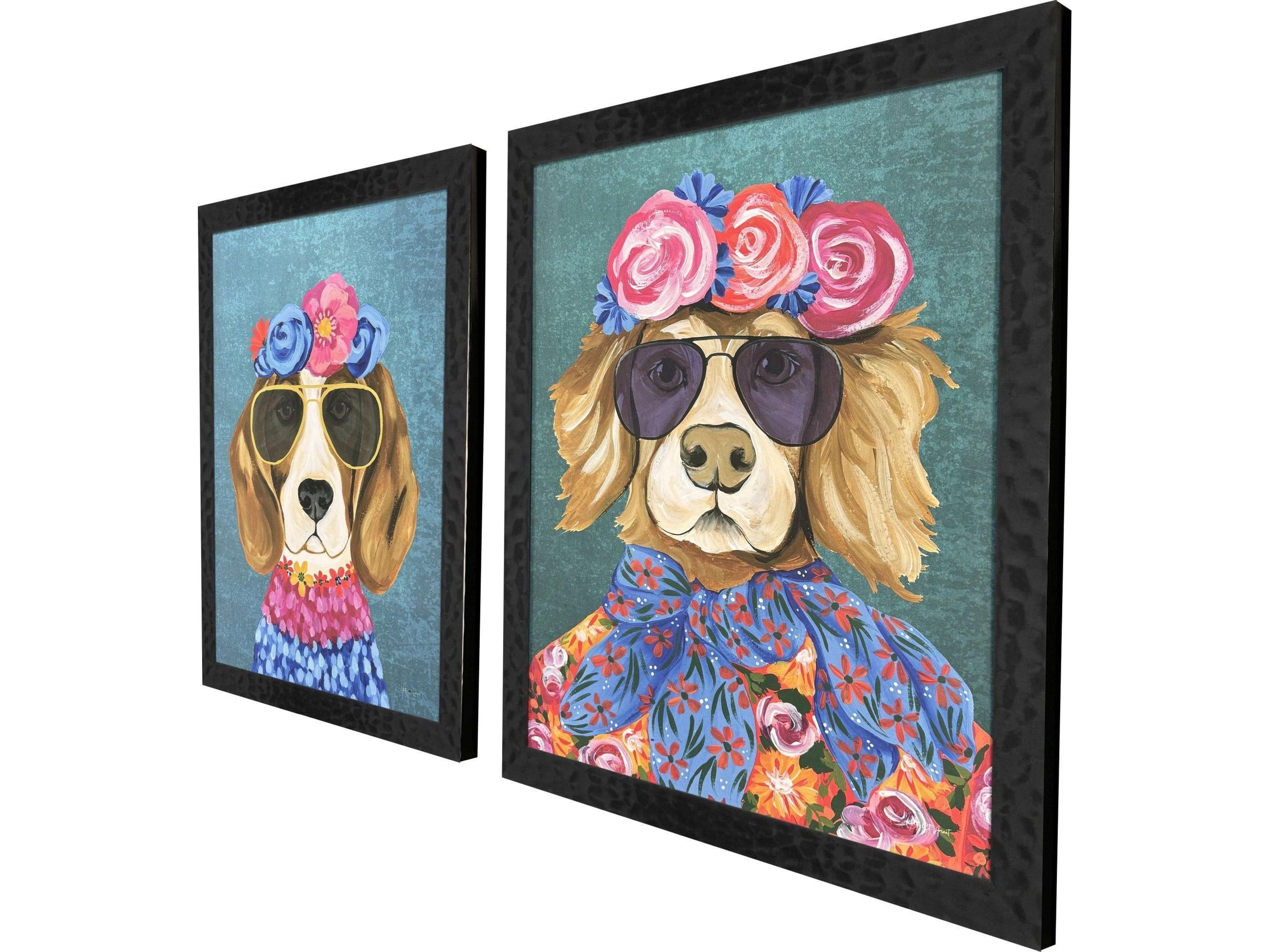 Paragon Whimsy Dog III Framed Art - Set of 2