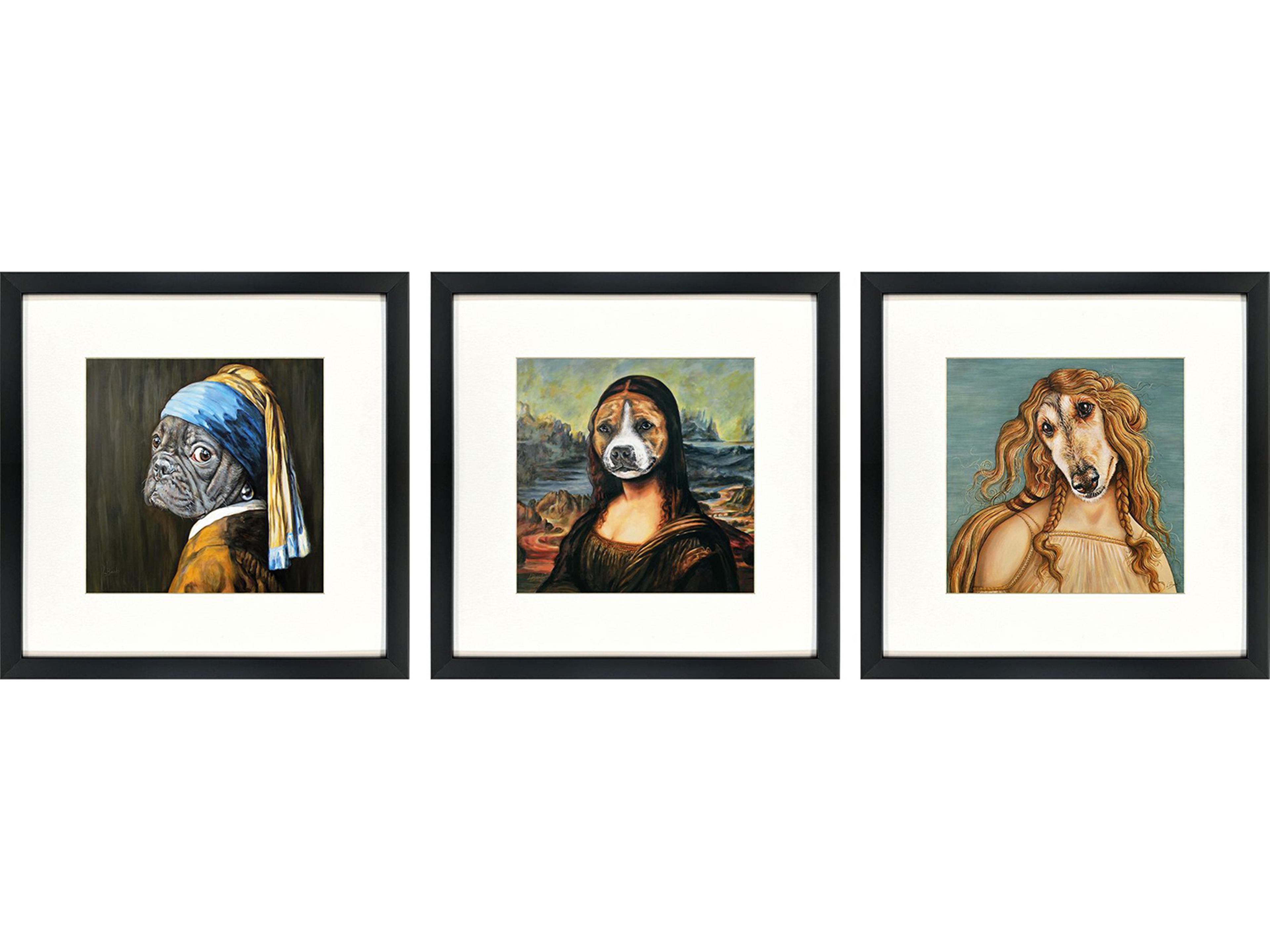 Master Dogs II Framed Art - Set of 3