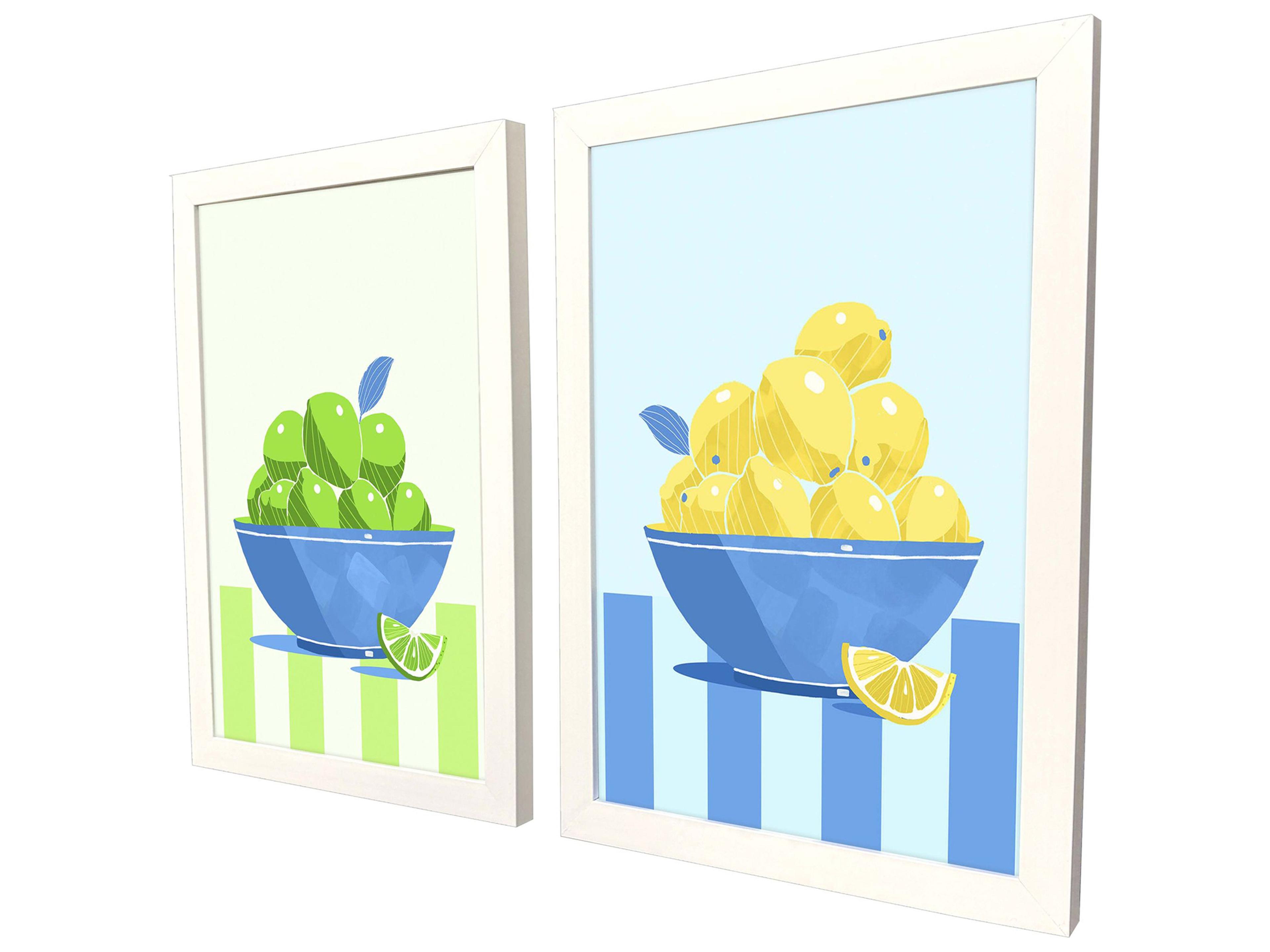Paragon Fruit Bowls II Framed Art - Set of 2