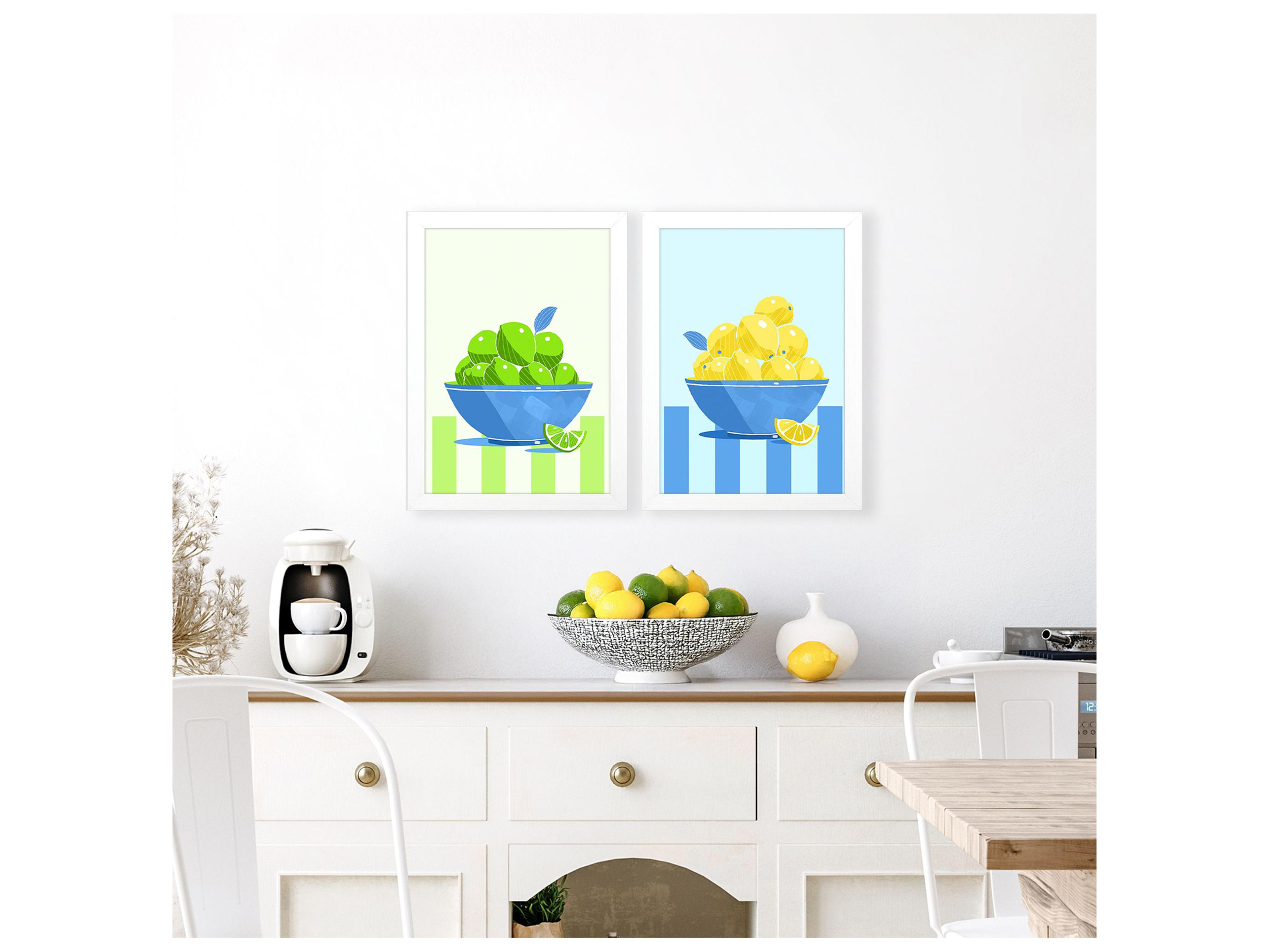 Paragon Fruit Bowls II Framed Art - Set of 2