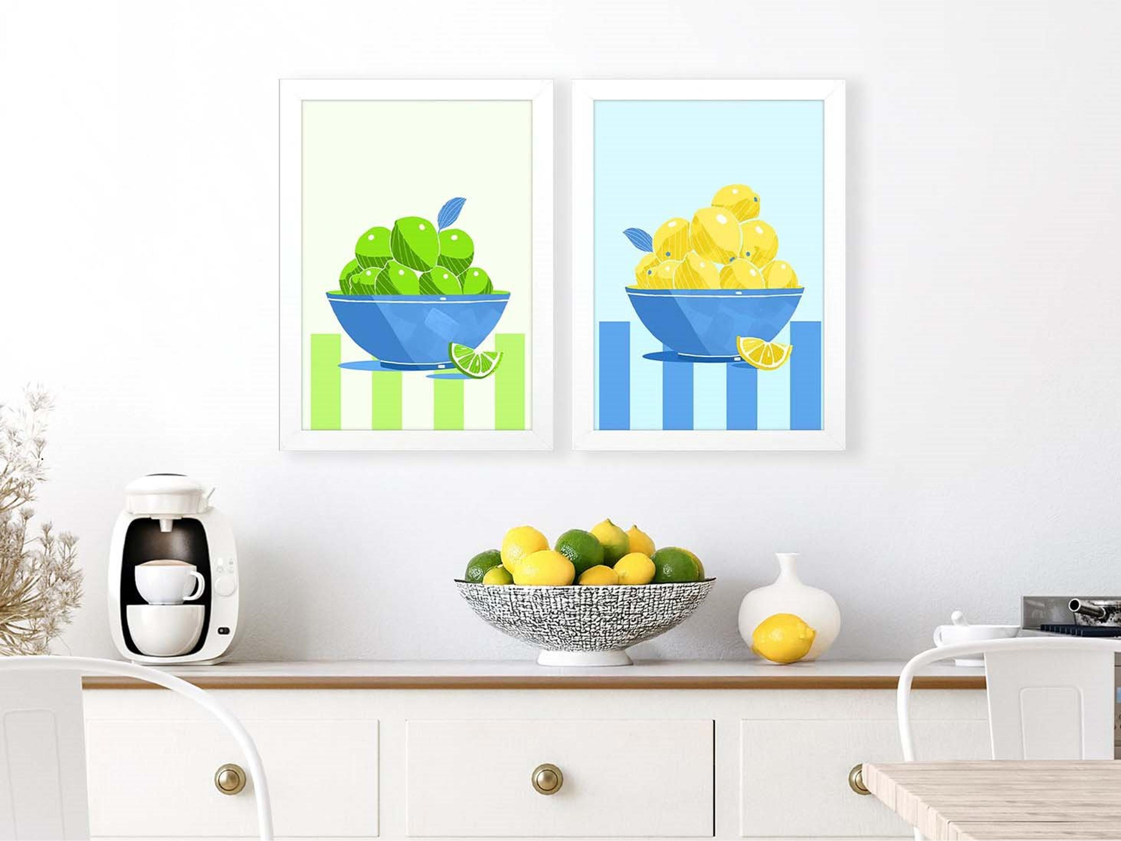 Paragon Fruit Bowls II Framed Art - Set of 2