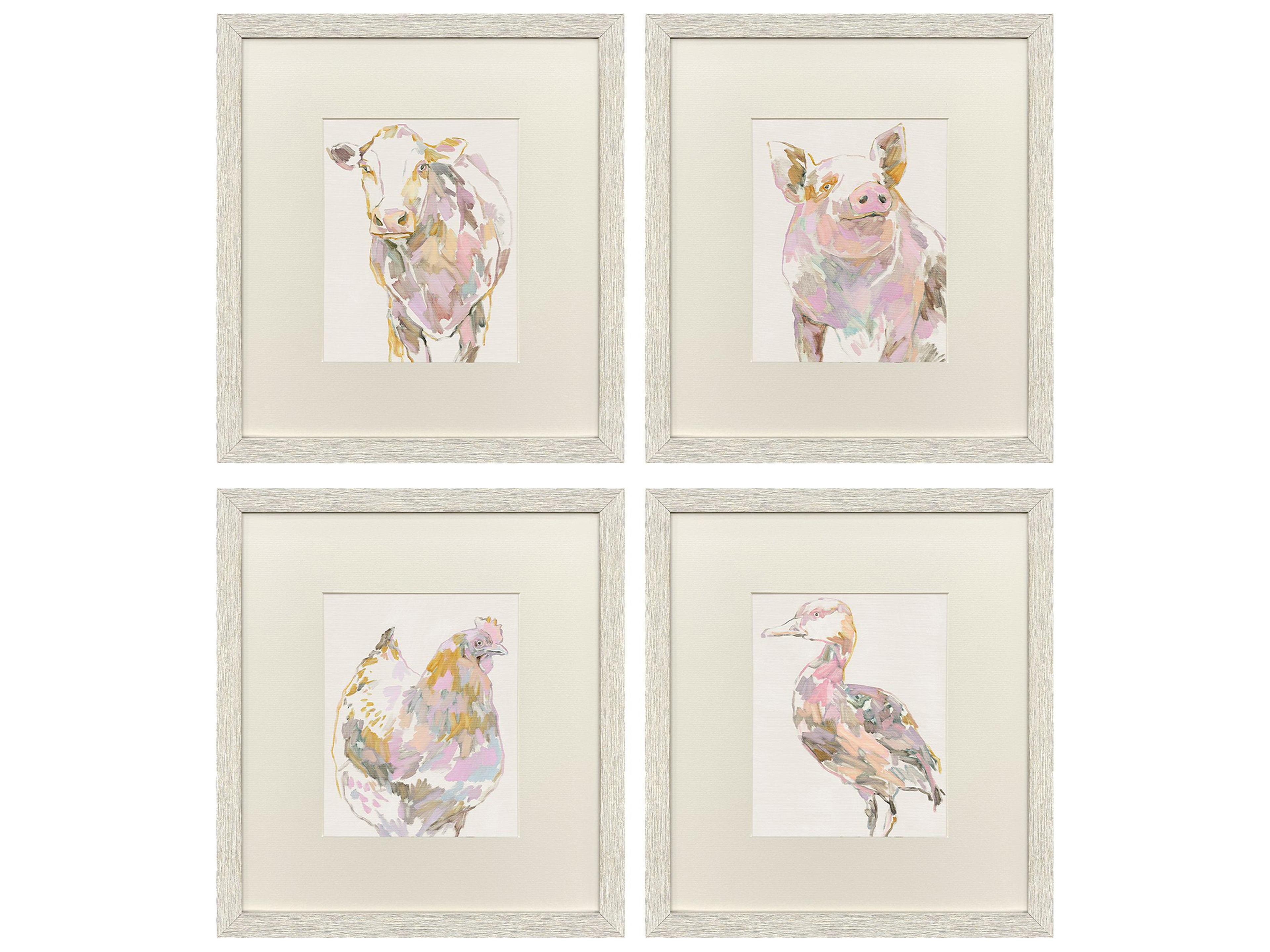 Barnyard Buds Framed Art - Set of 4