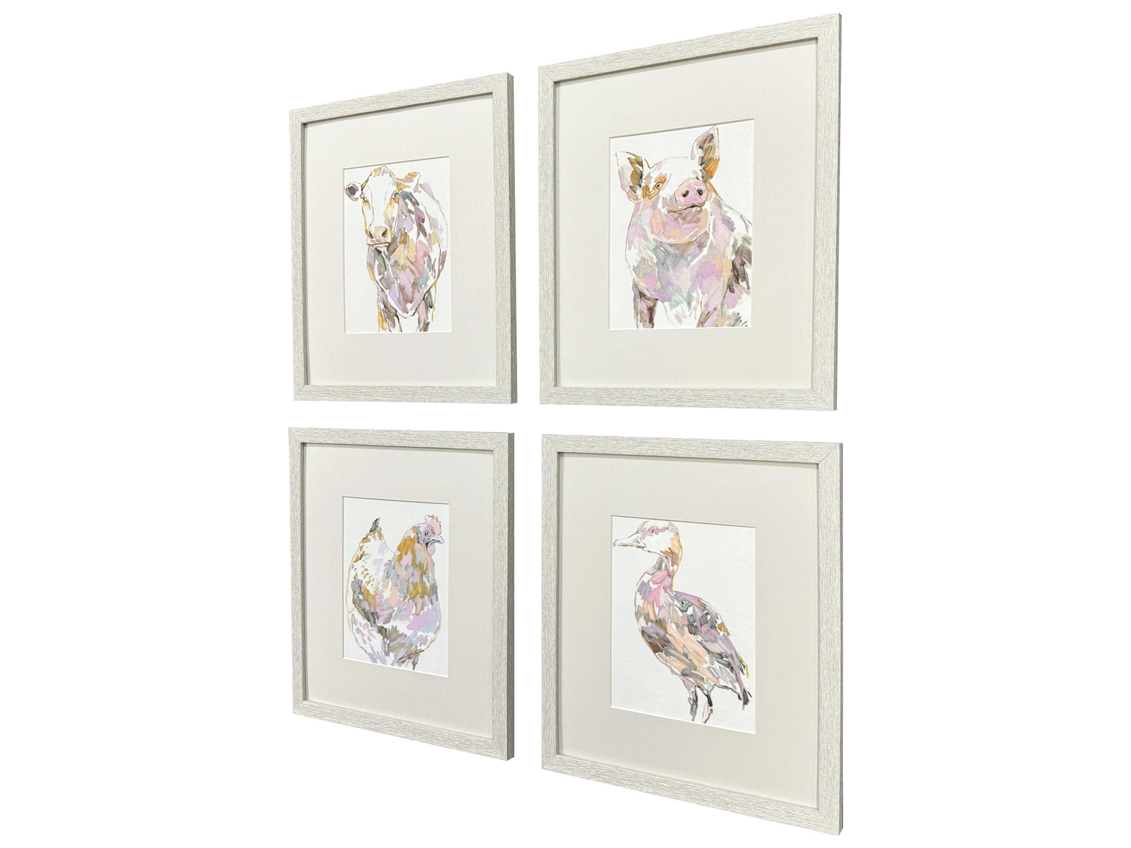 Paragon Barnyard Buds Framed Art - Set of 4