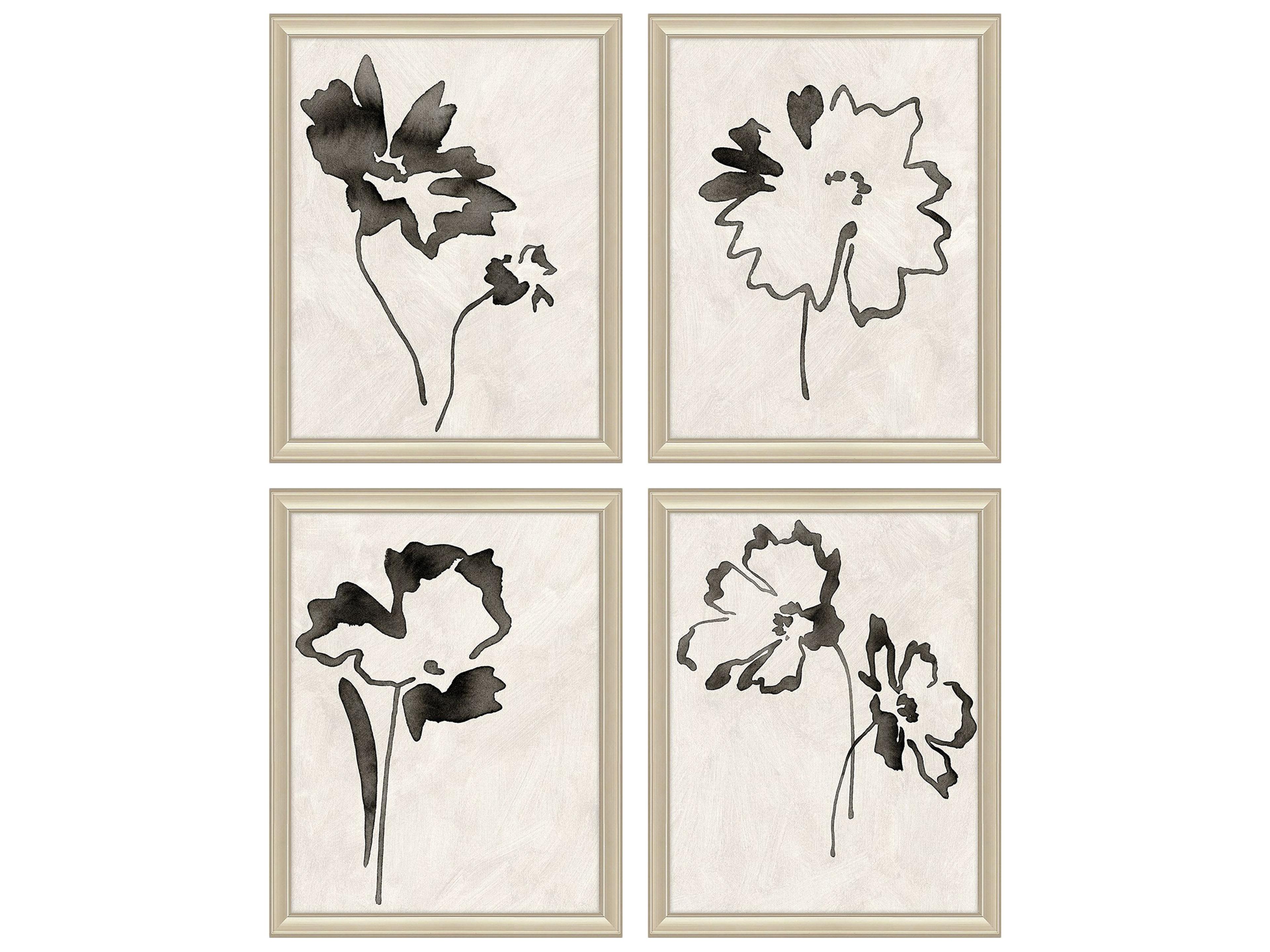 Paragon Botanical Silhouettes Framed Art - Set of 4