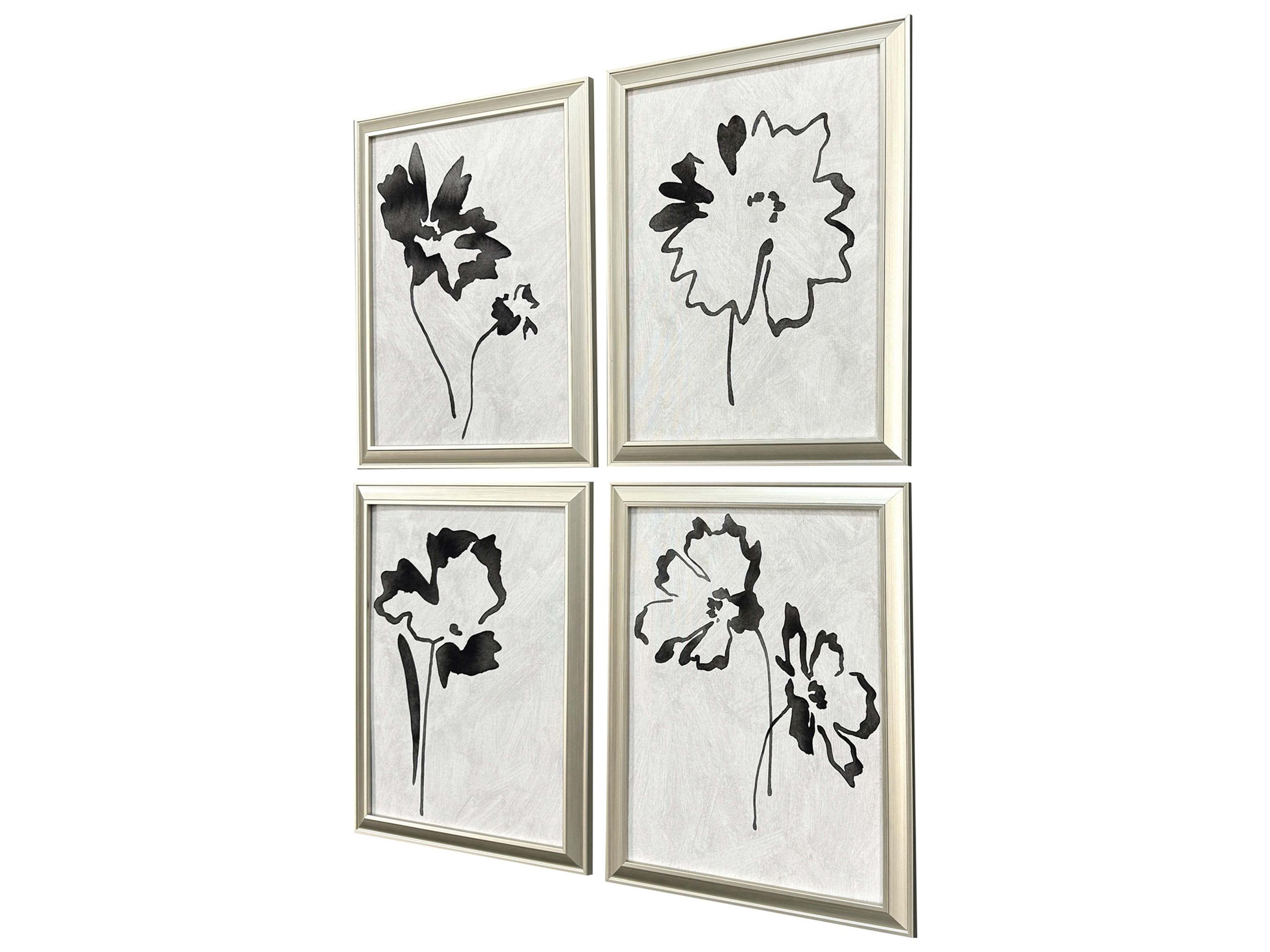 Paragon Botanical Silhouettes Framed Art - Set of 4