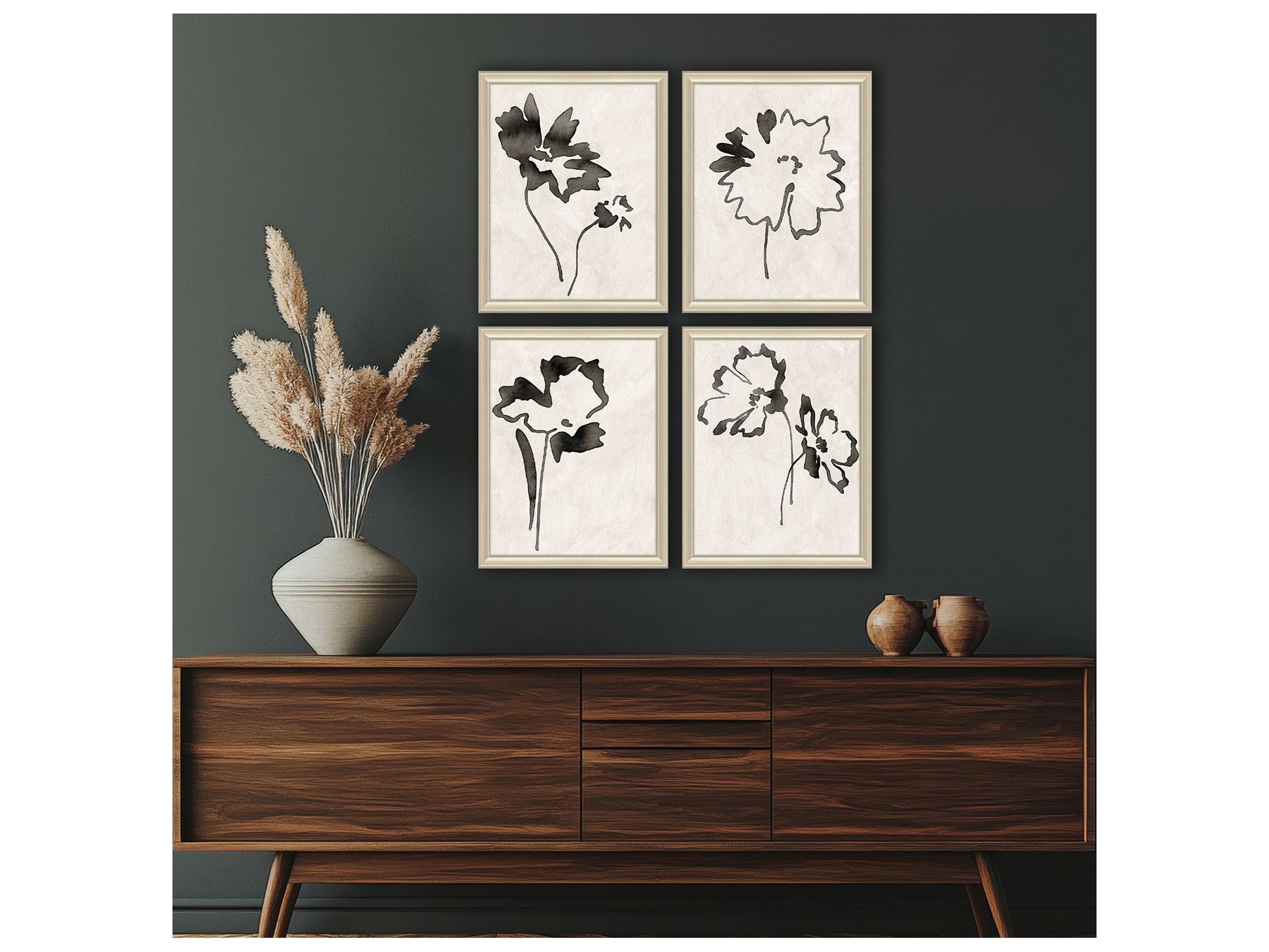 Paragon Botanical Silhouettes Framed Art - Set of 4