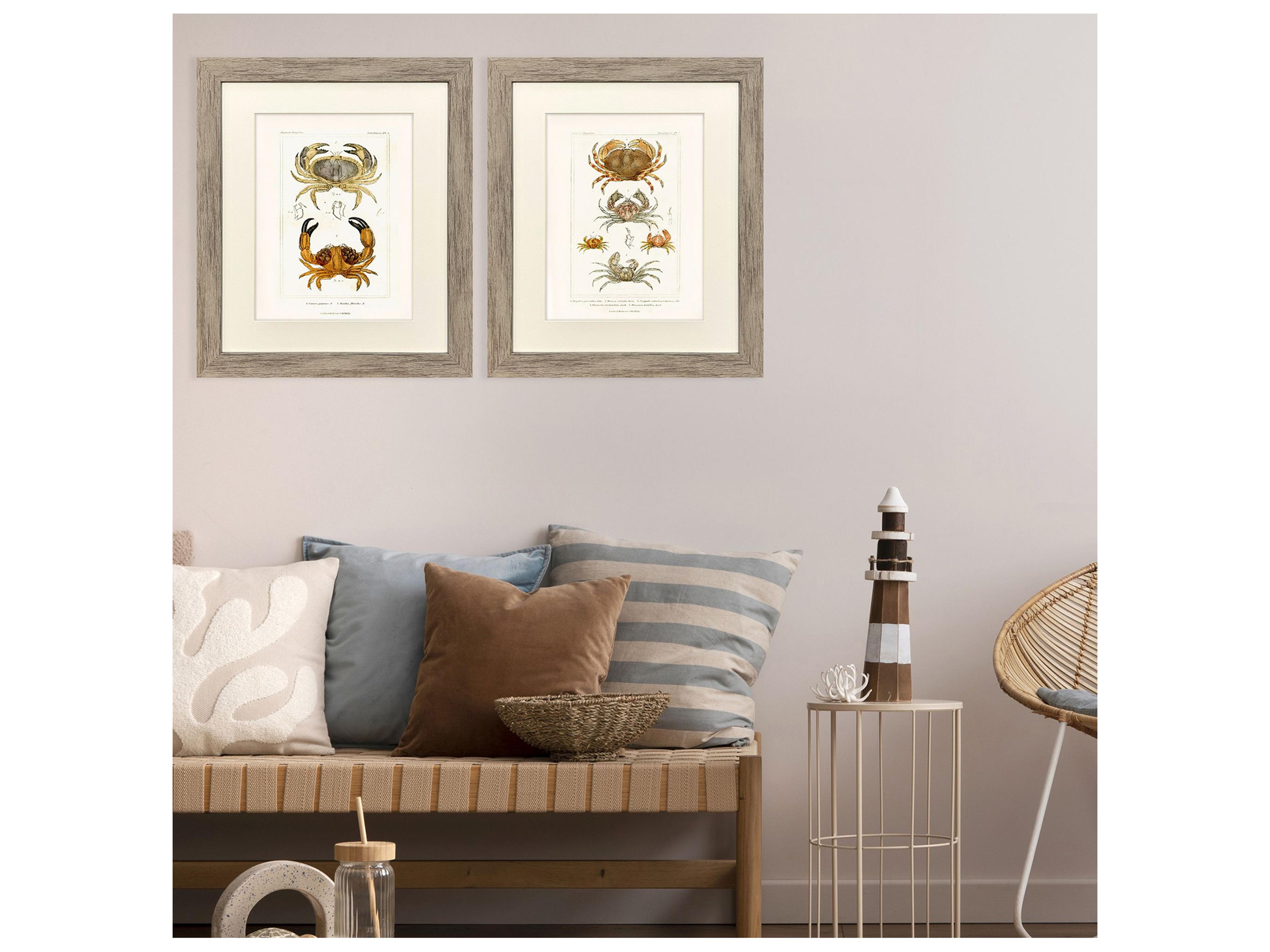 Paragon Antique Crab Framed Art - Set of 2