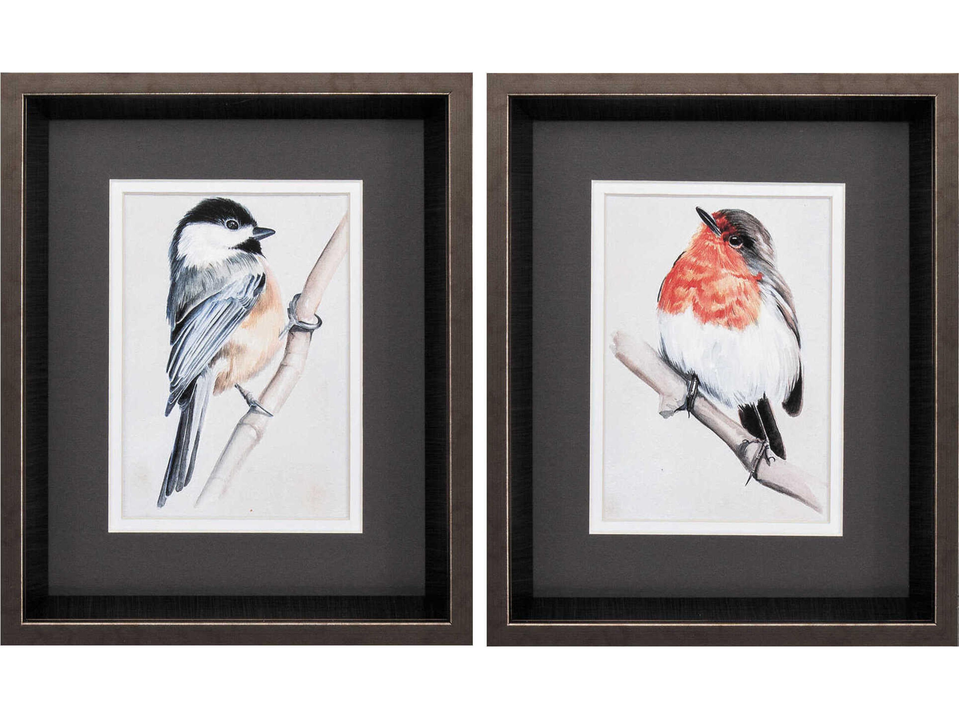 Paragon Florals Bird on Branch Wall Art Set of 2
