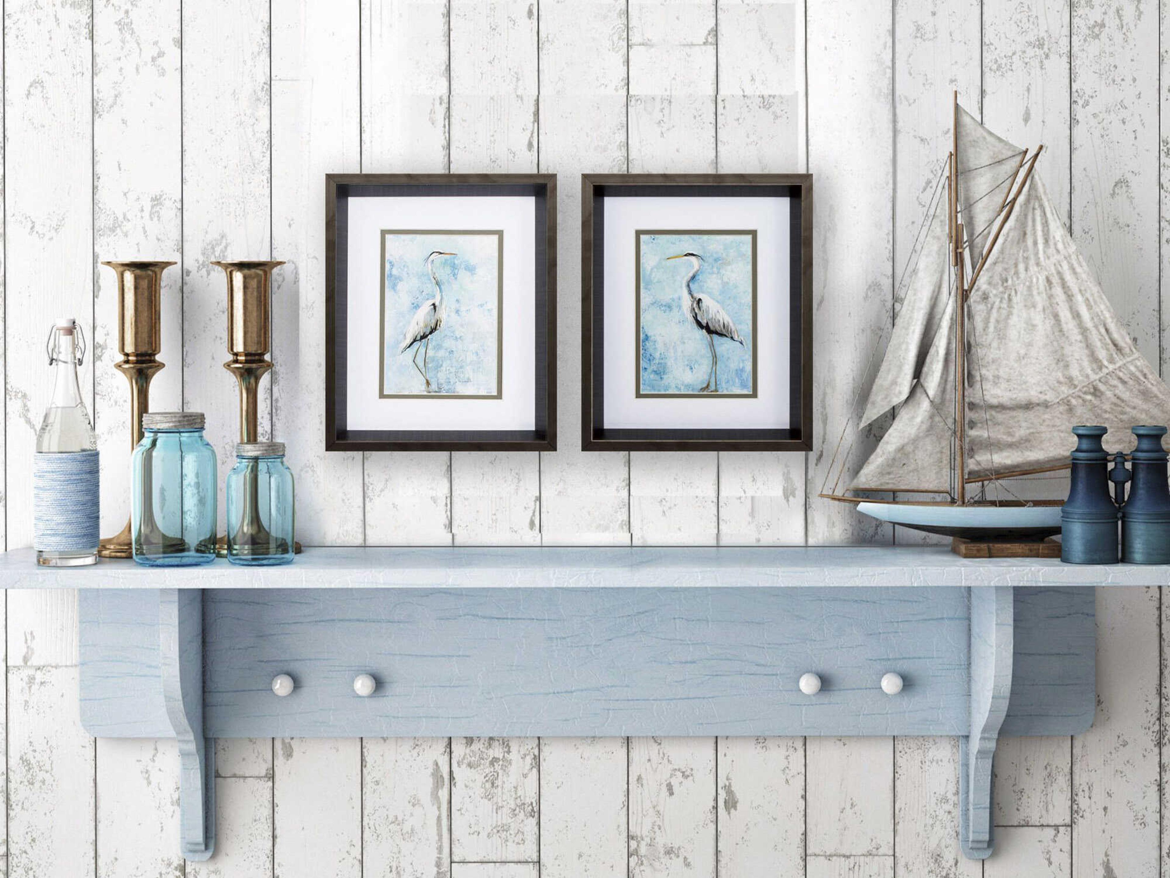 Paragon Waterside Hazy Morning Heron Wall Art Set of 2