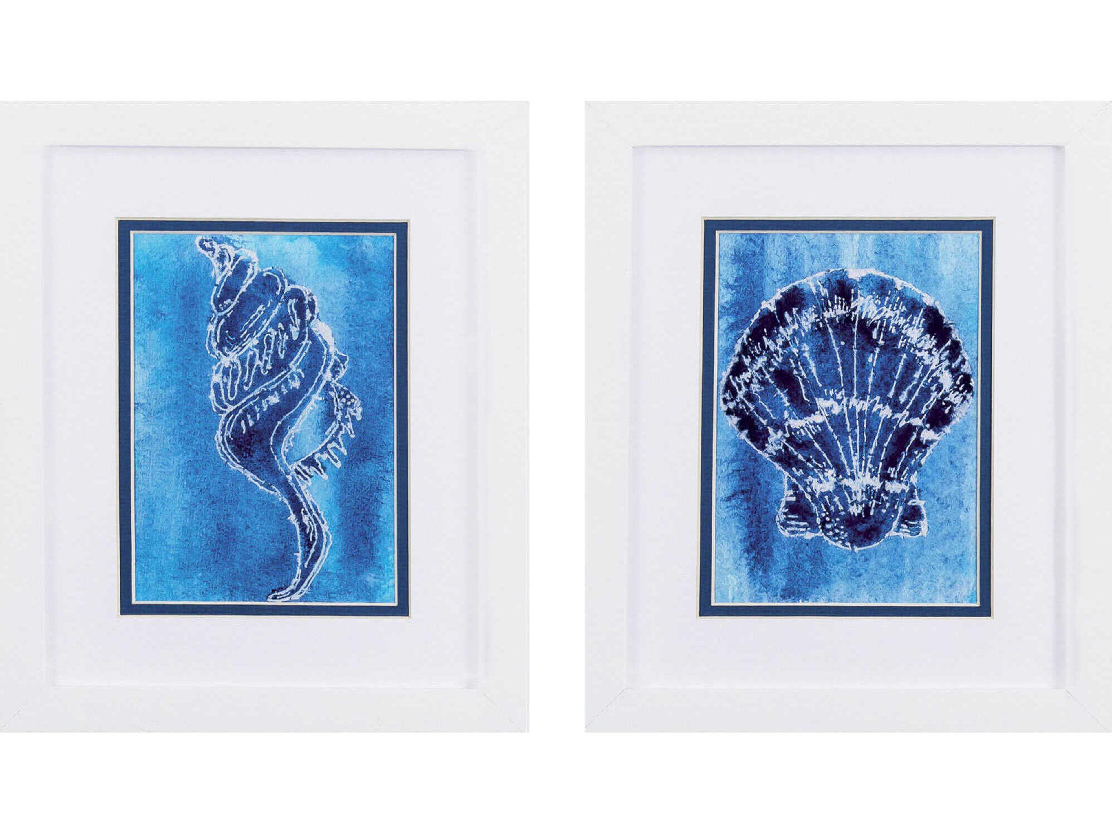 Paragon Waterside Cerulean Shells-B Wall Art Set of 2