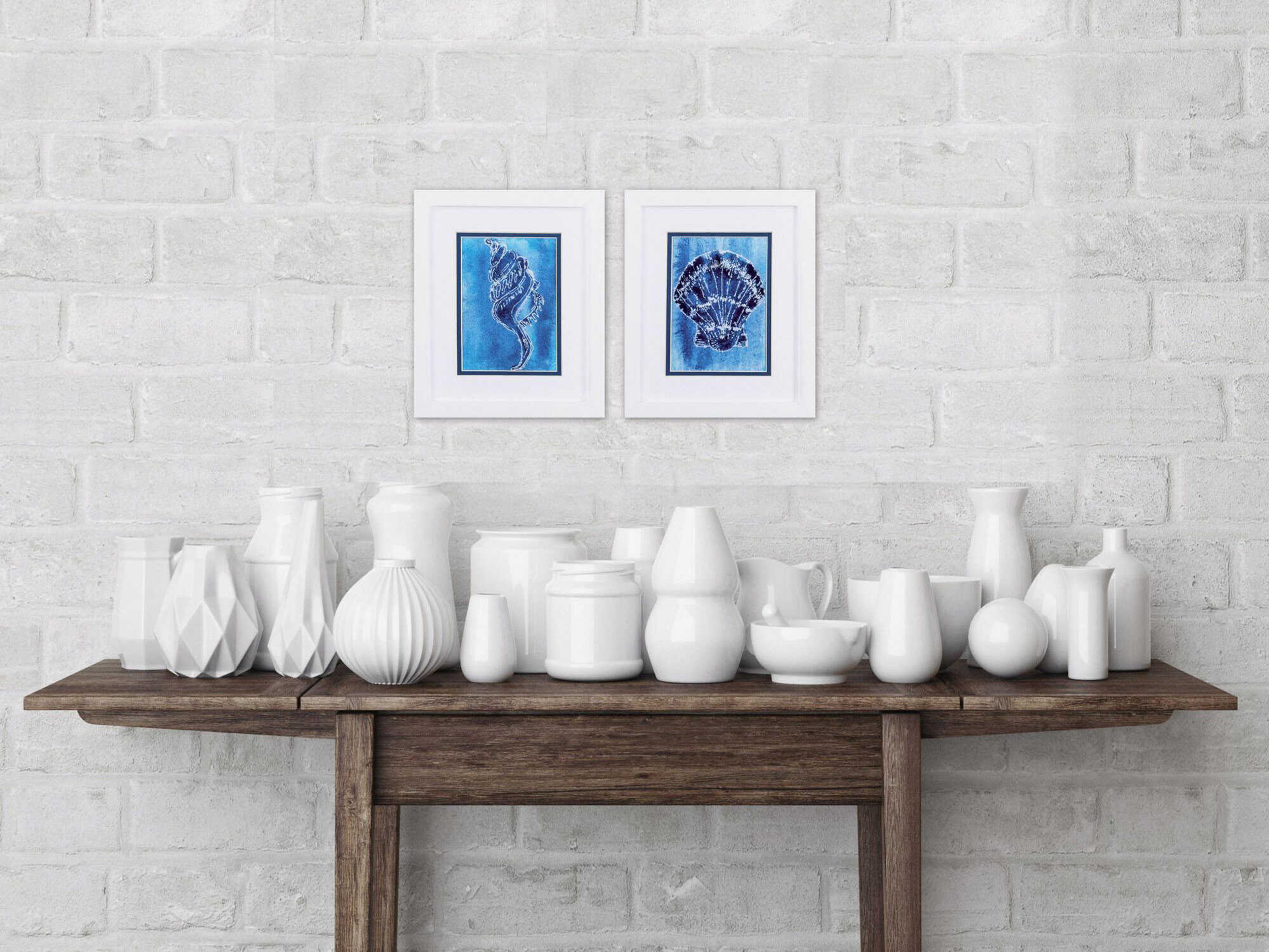 Paragon Waterside Cerulean Shells-B Wall Art Set of 2