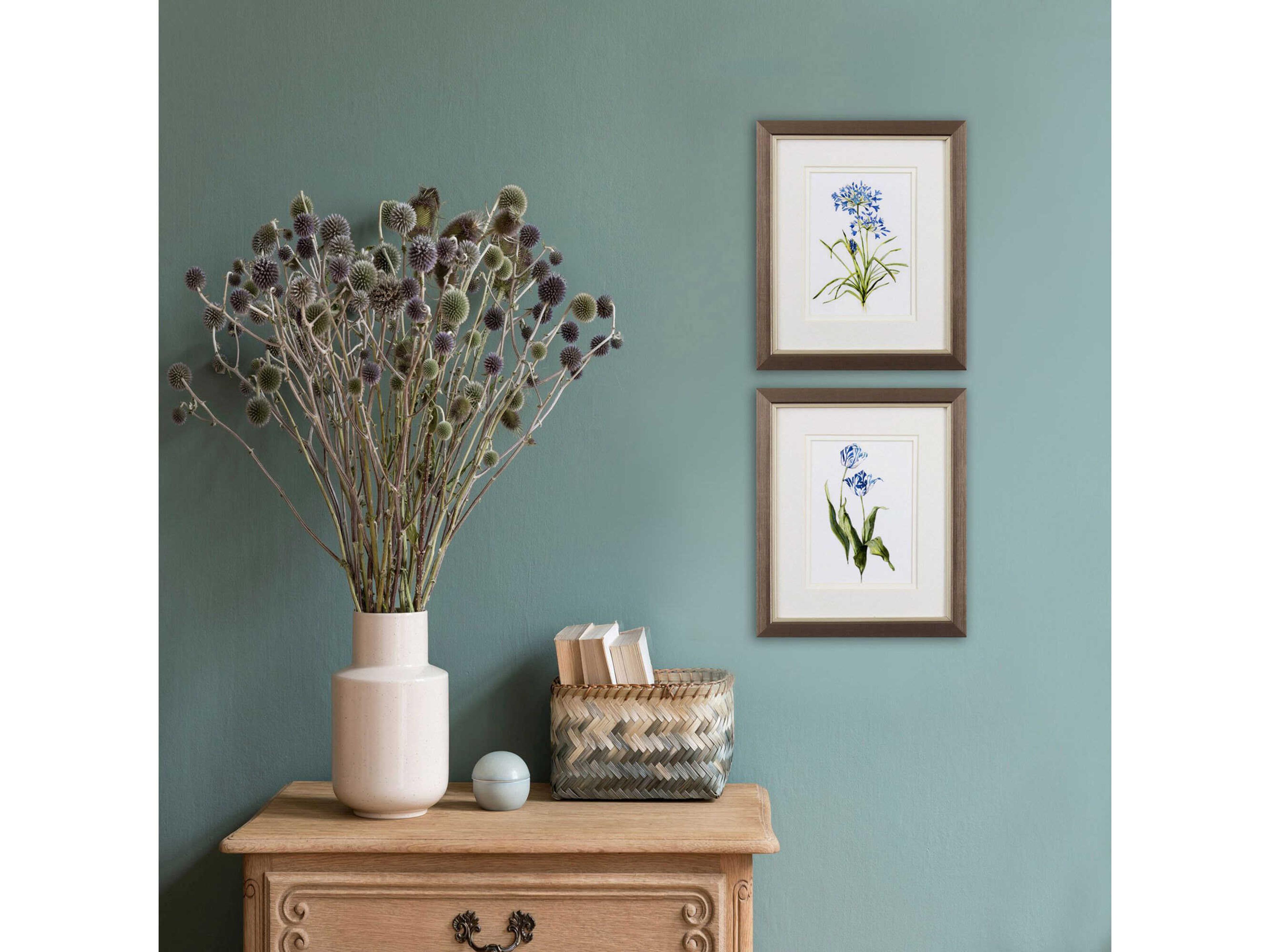 Paragon Florals Blue Lively Botanical Wall Art Set of 2