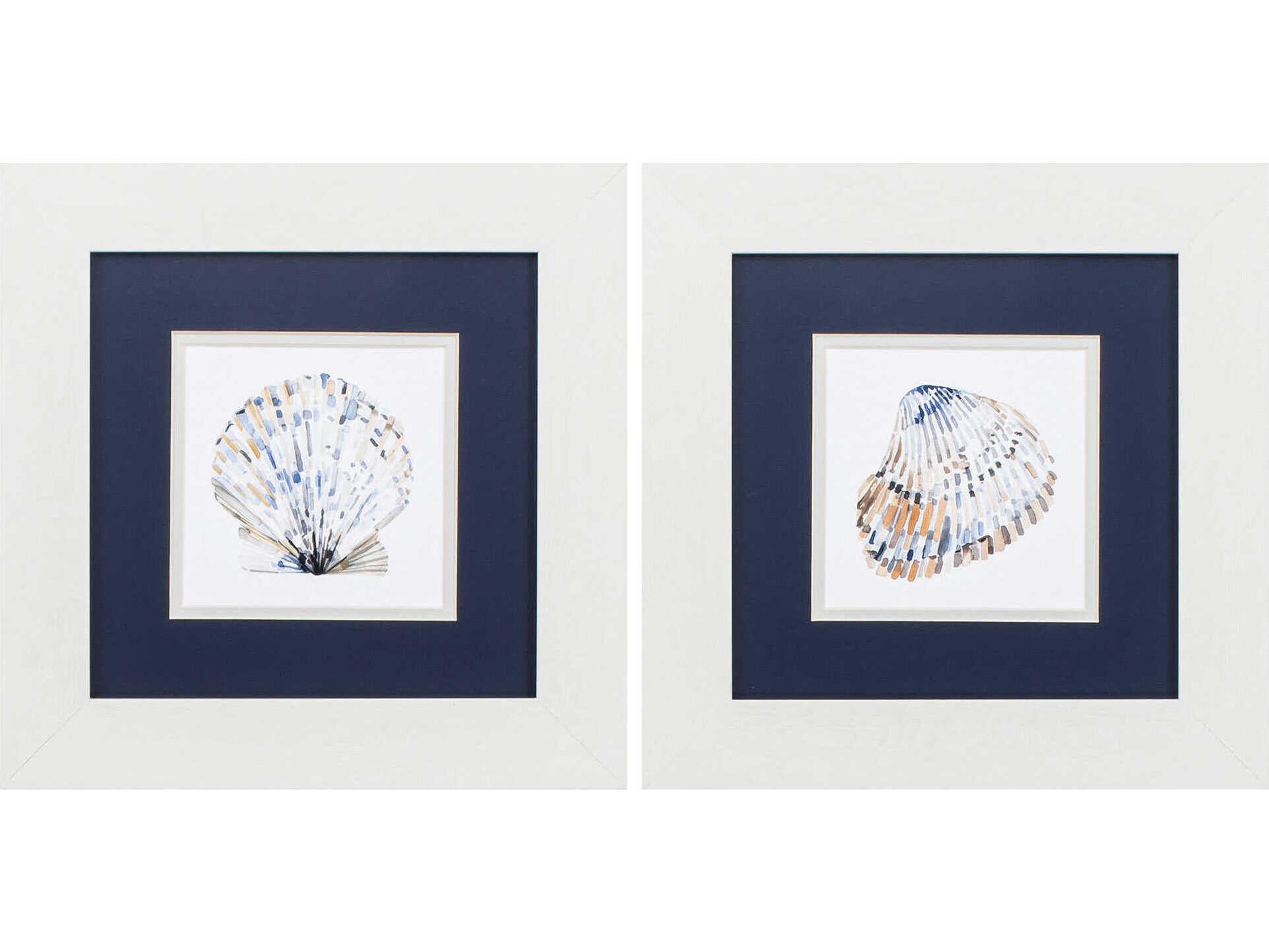 Waterside Simple Shells Wall Art Set of 2