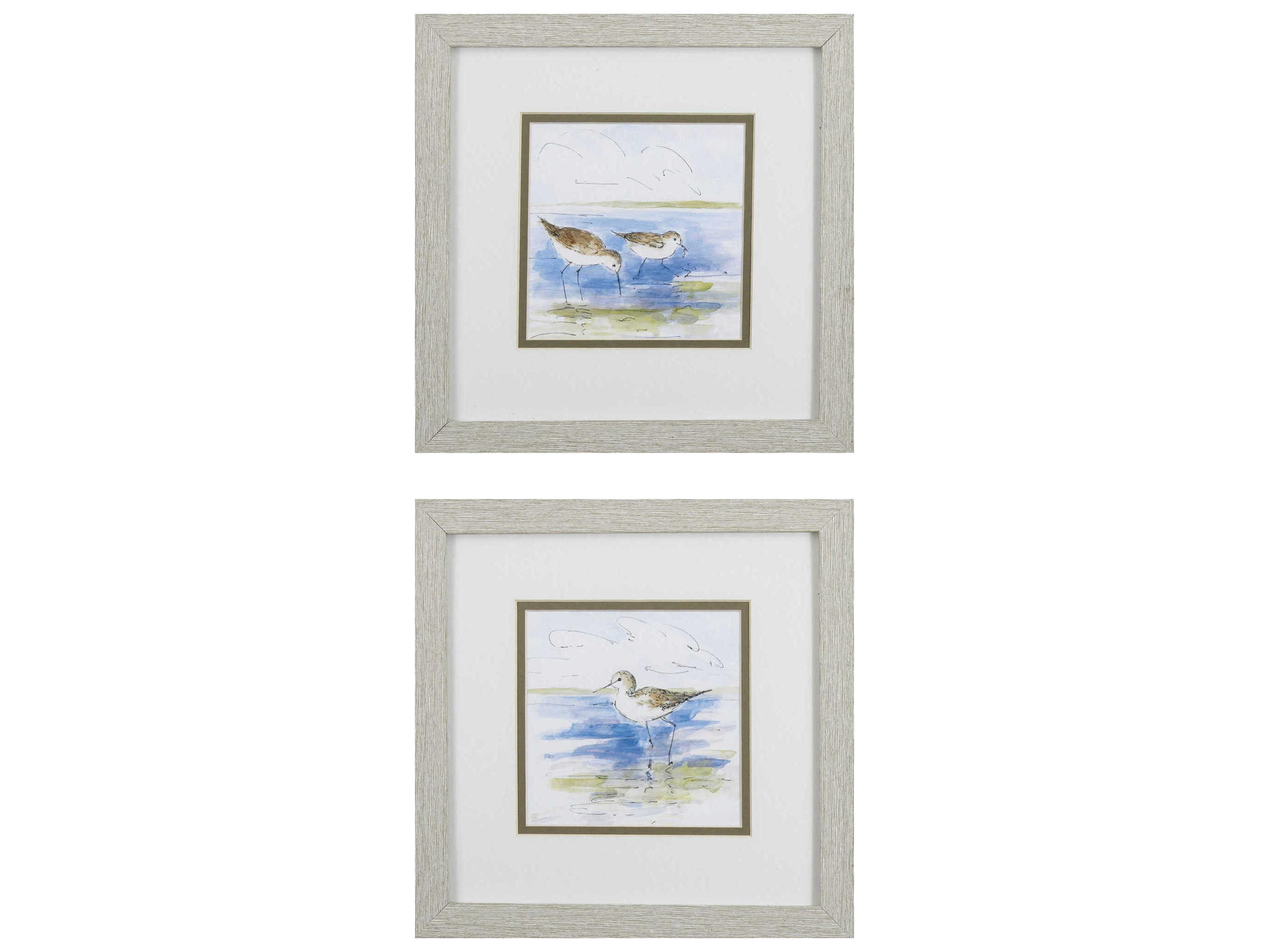 Paragon Waterside Sketchy Shore Birds Wall Art Set of 2