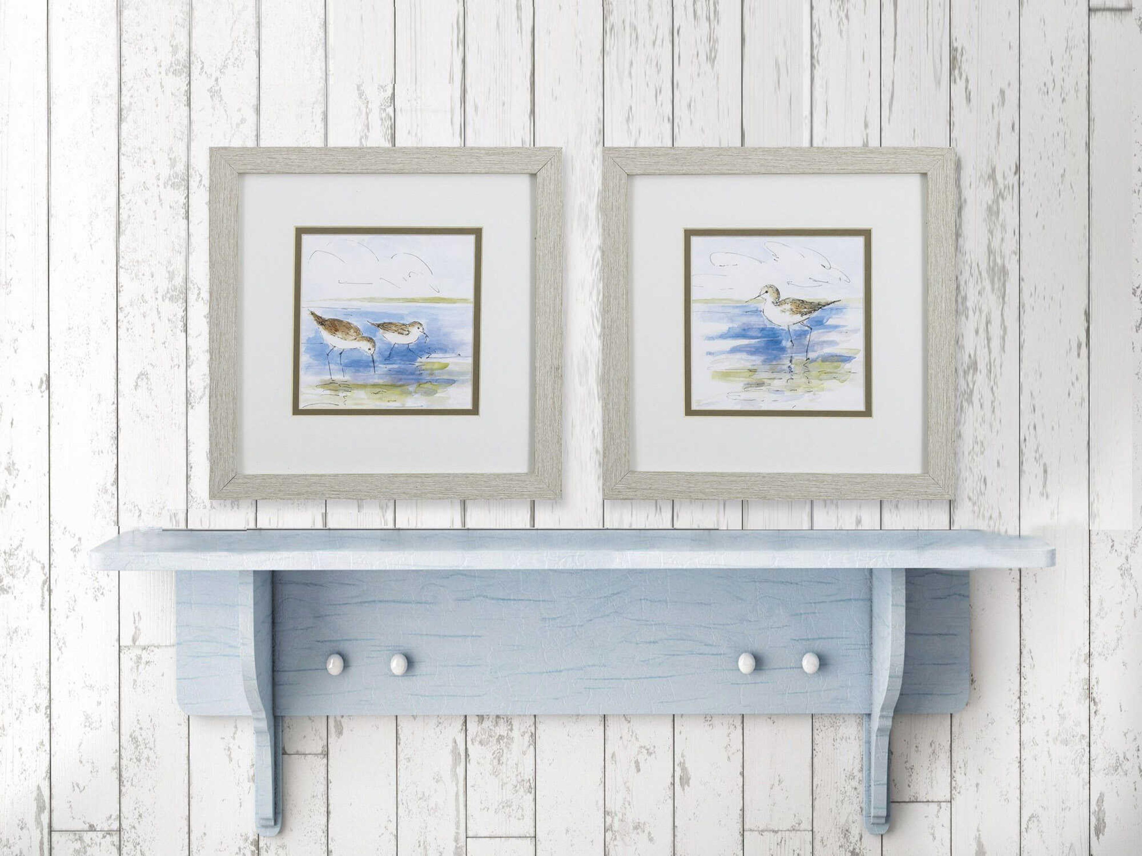 Paragon Waterside Sketchy Shore Birds Wall Art Set of 2