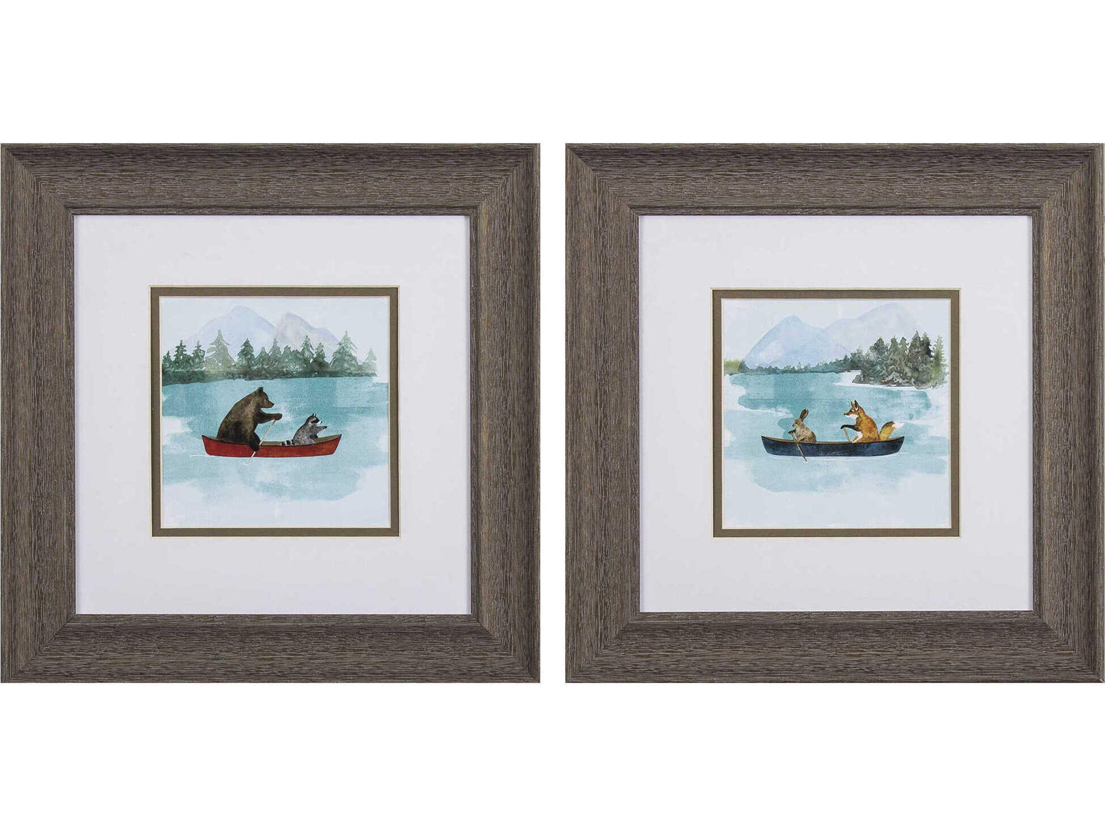 Paragon Animals Bear Lake Wall Art Set of 2
