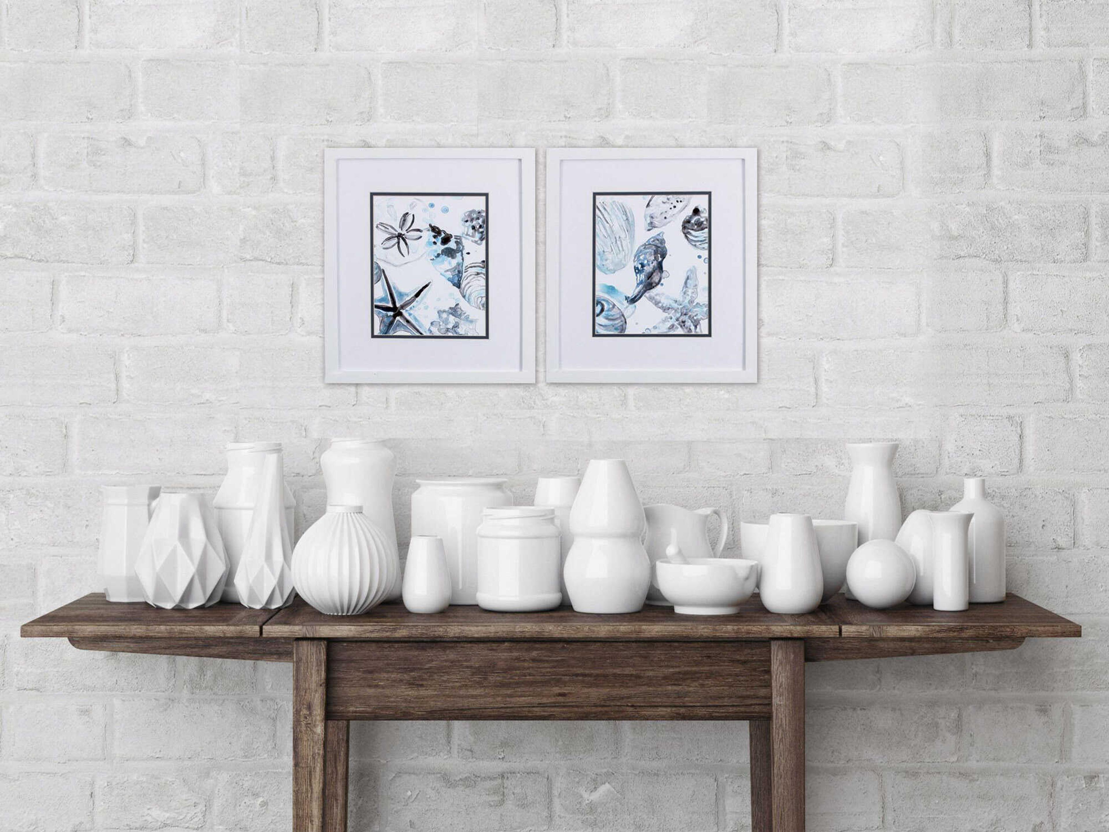 Paragon Waterside Cerulean Seashells-B Wall Art Set of 2