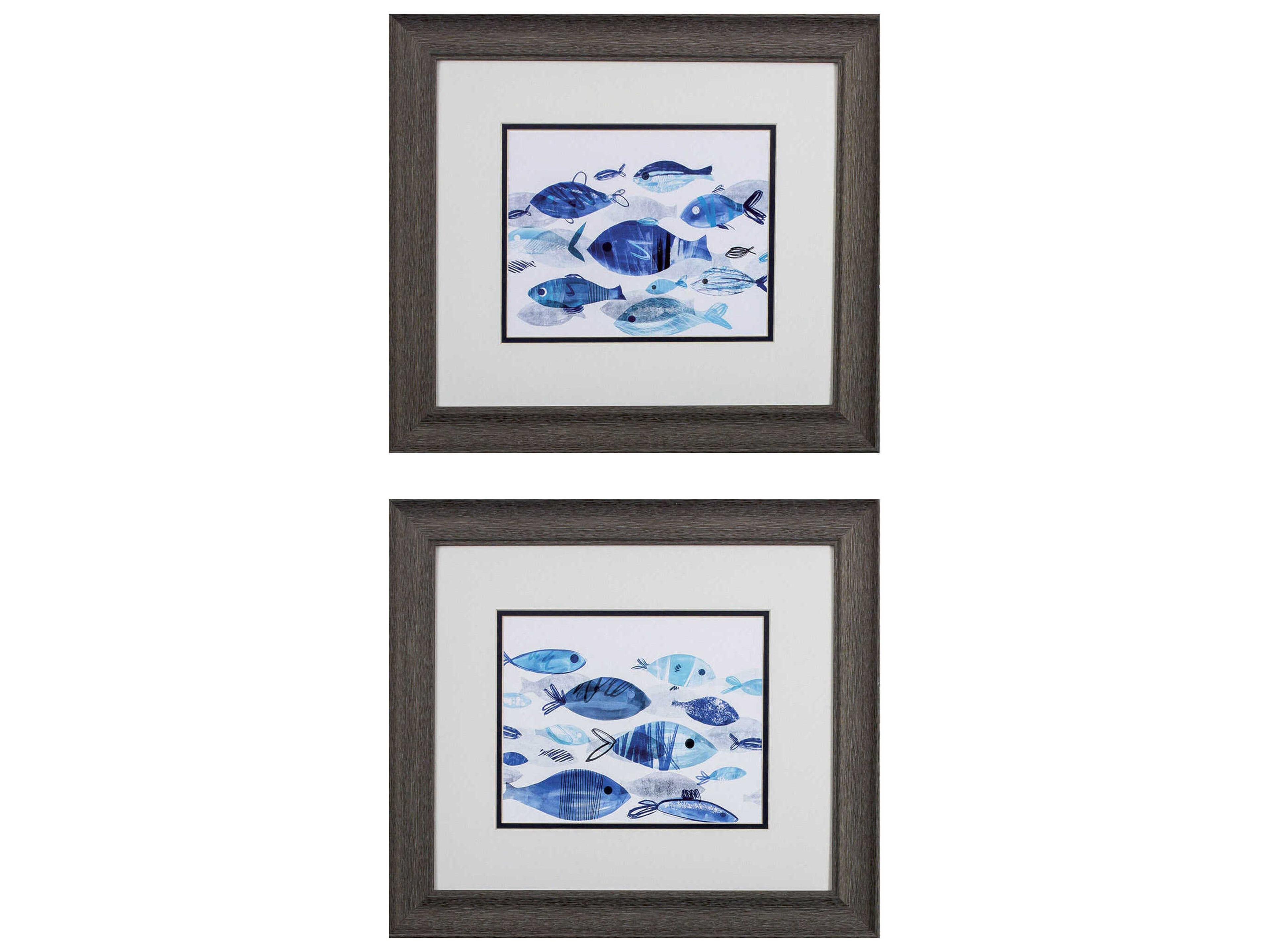 Waterside Fish Parade Wall Art Set of 2