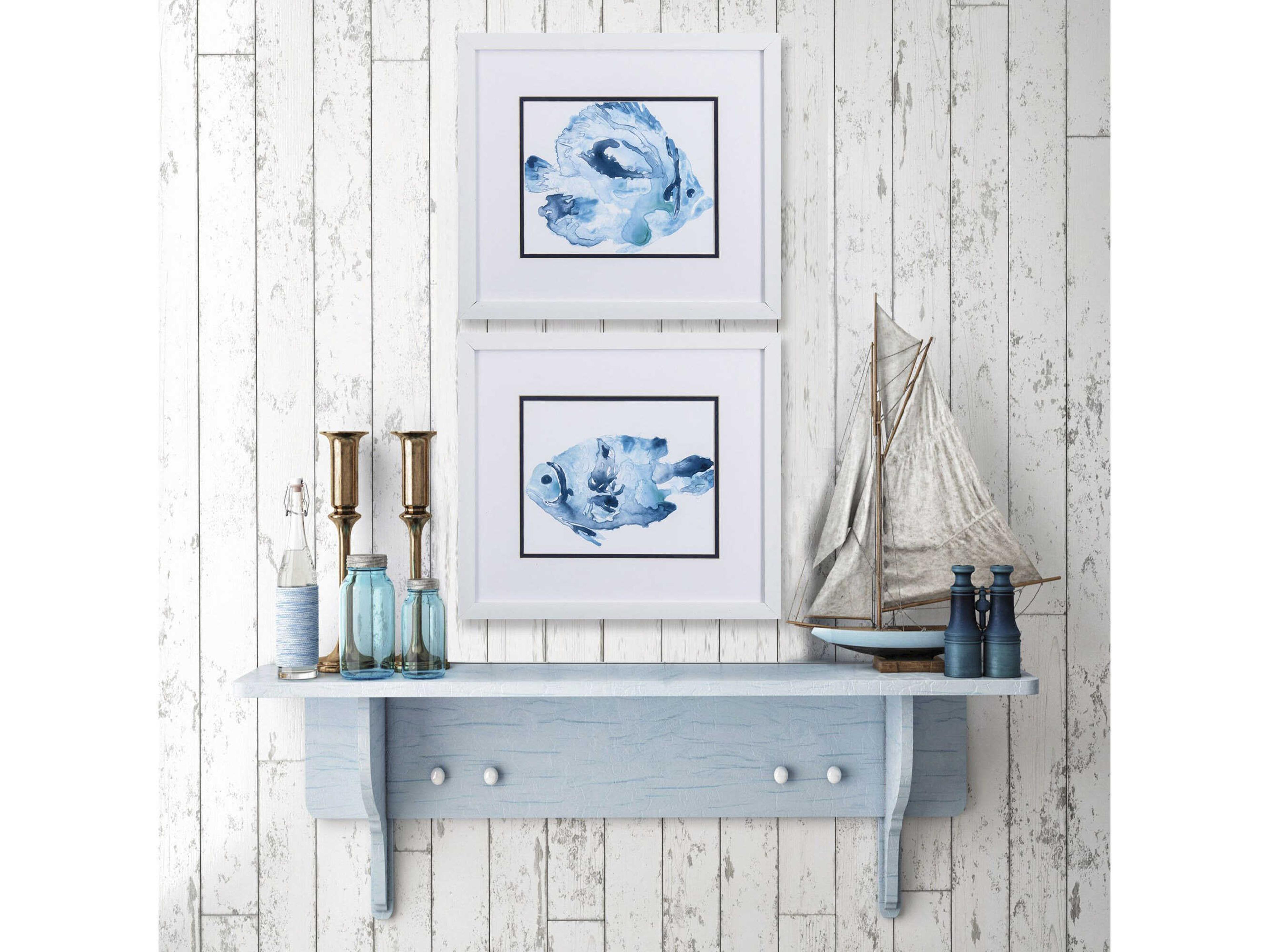 Paragon Waterside Blue Ocean Fish-A Wall Art Set of 2