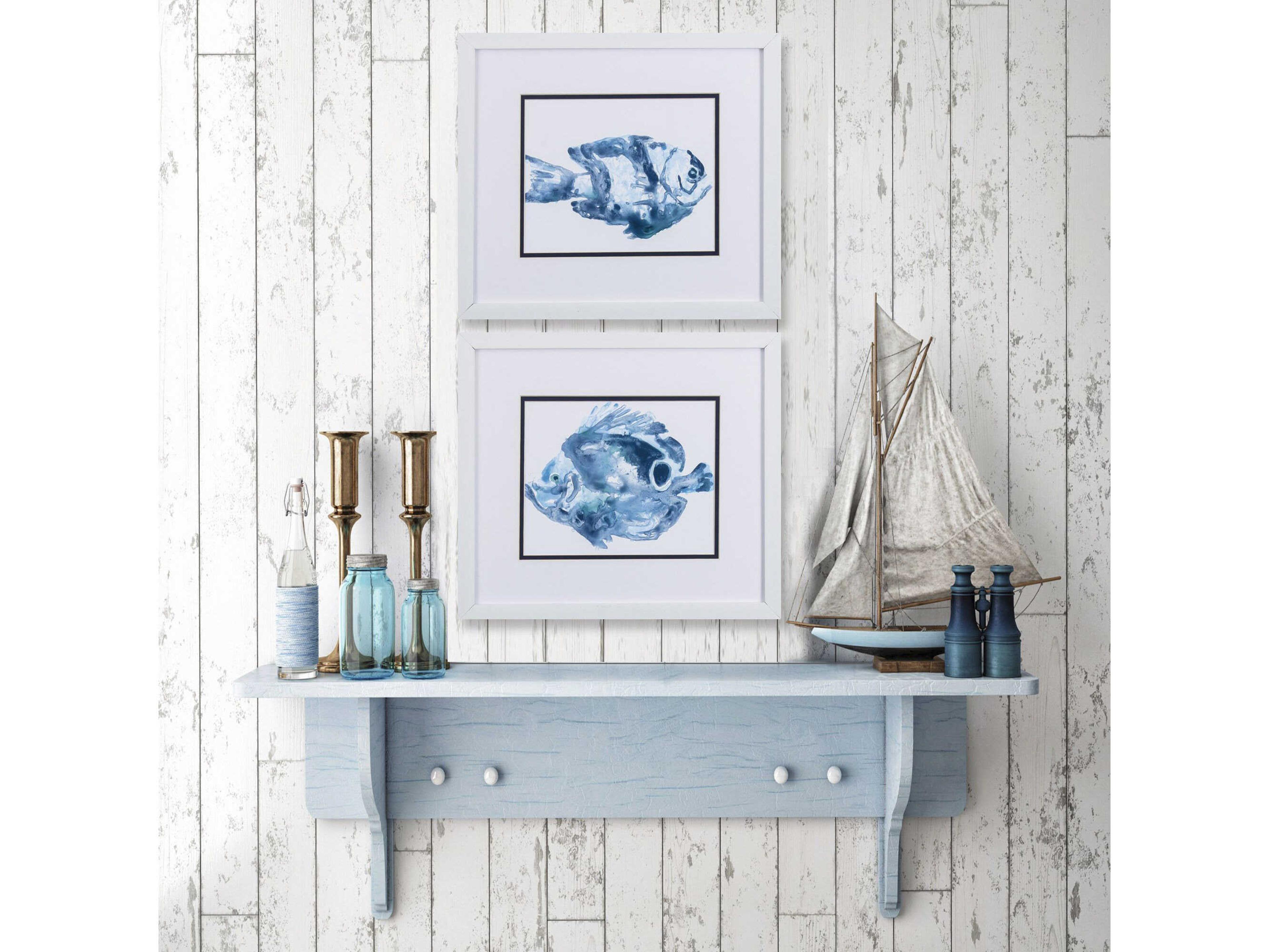 Paragon Waterside Blue Ocean Fish-B Wall Art Set of 2