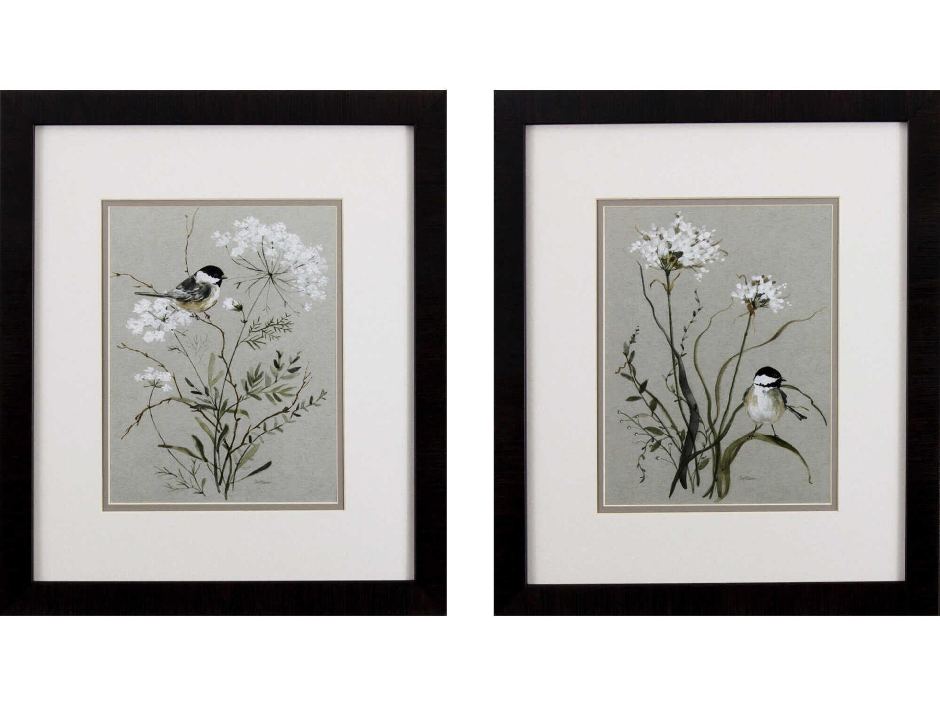 Paragon Florals Bouquet of Grace Bird Wall Art Set of 2
