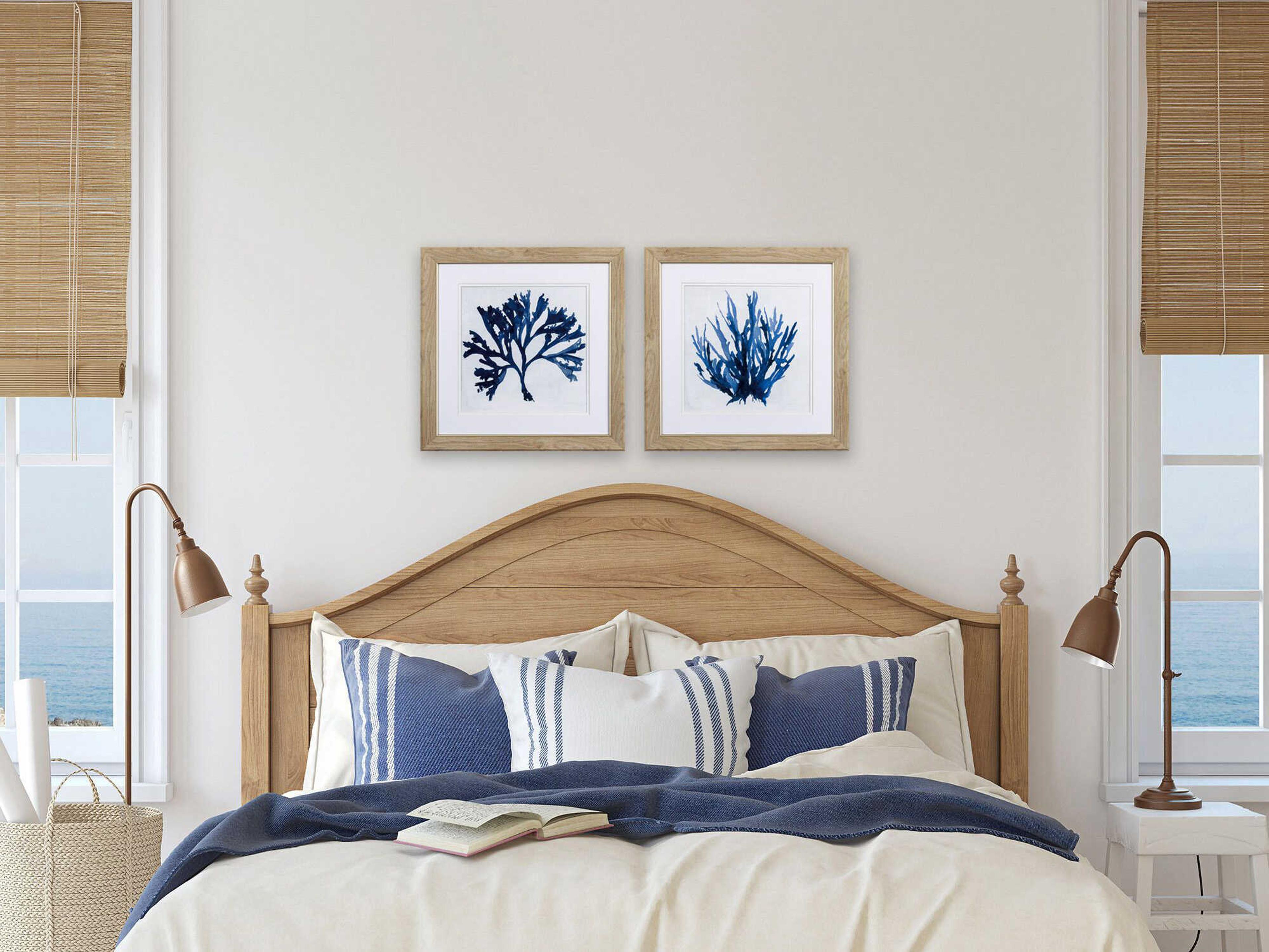 Paragon Waterside Indigo Coral-A Wall Art Set of 2