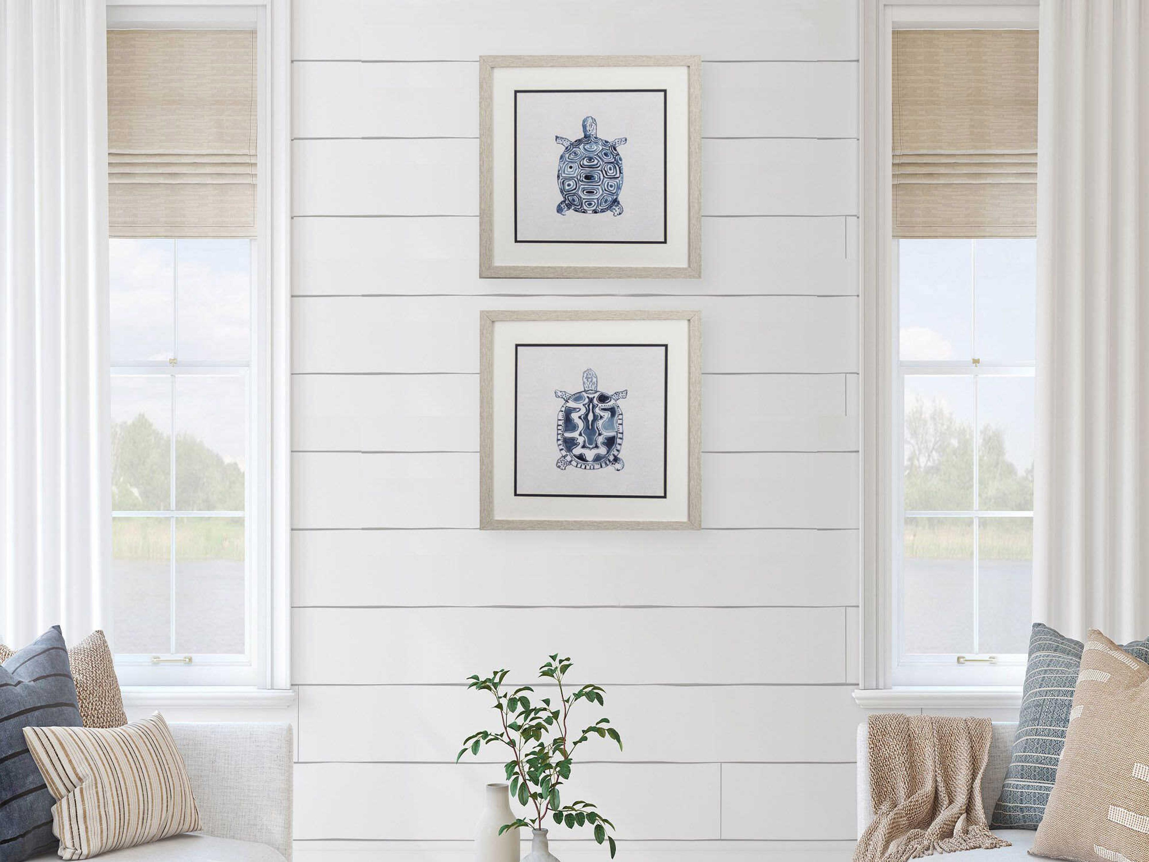 Paragon Waterside Indigo Turtles Wall Art Set of 2