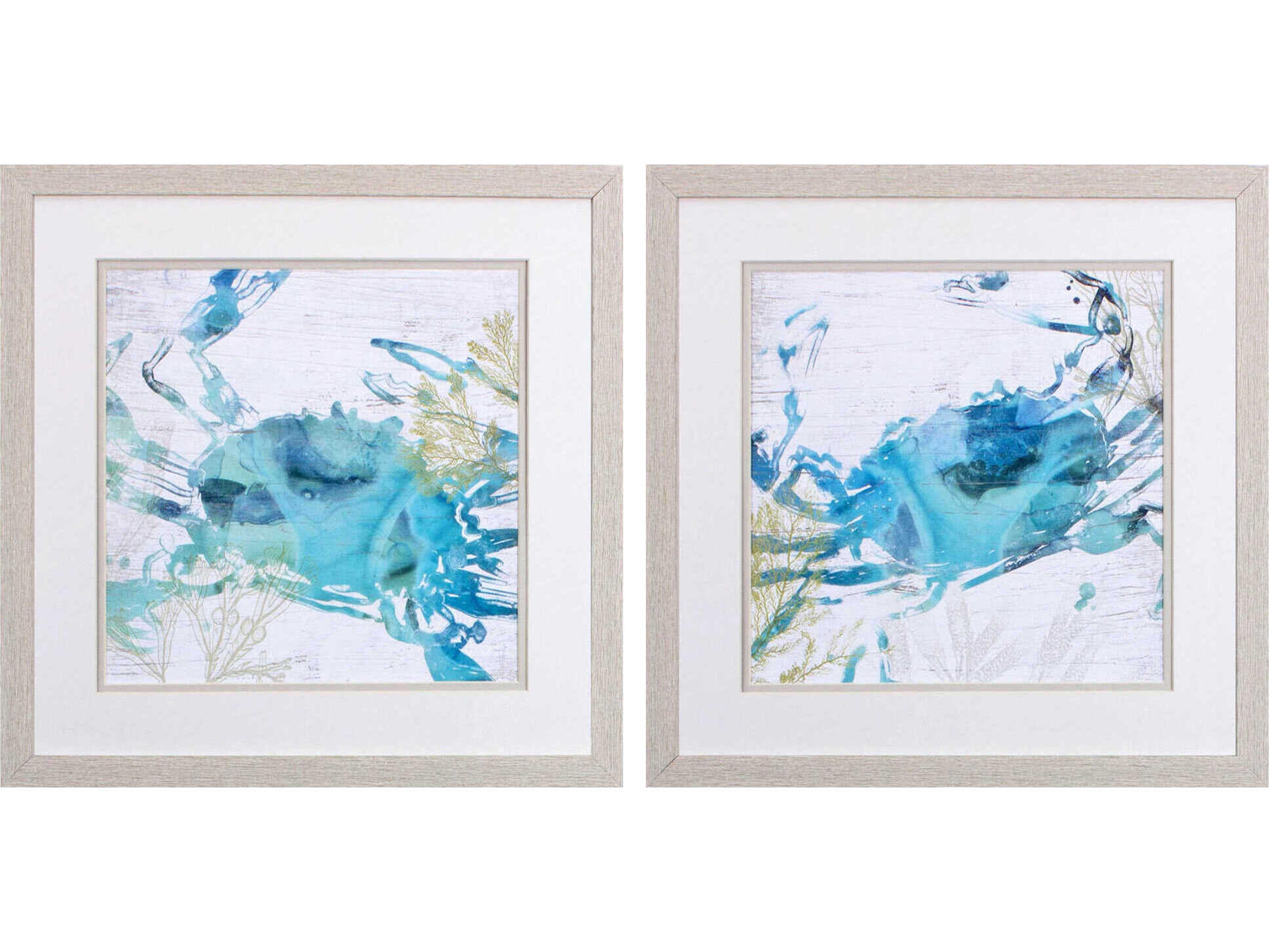 Waterside Jeweled Crustacean Wall Art Set of 2