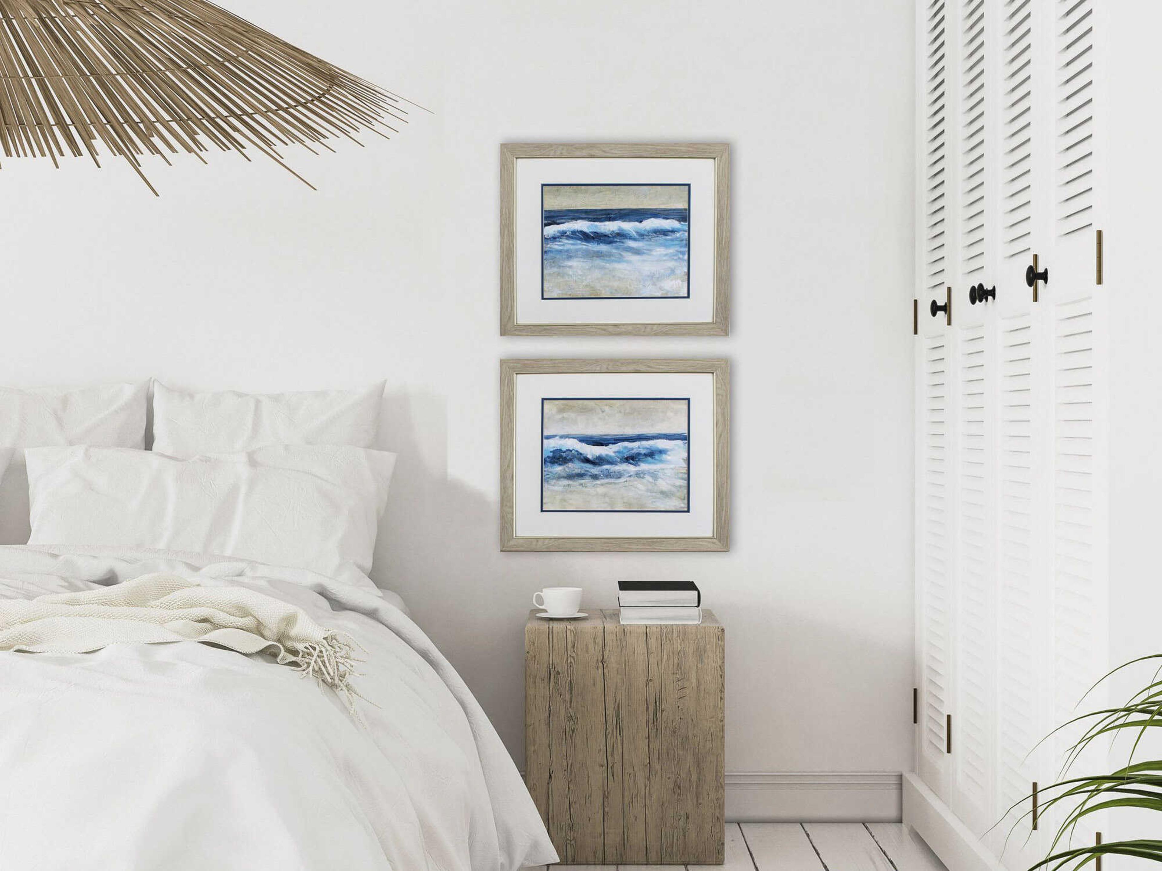 Paragon Waterside Breaking Shore Waves Wall Art Set of 2