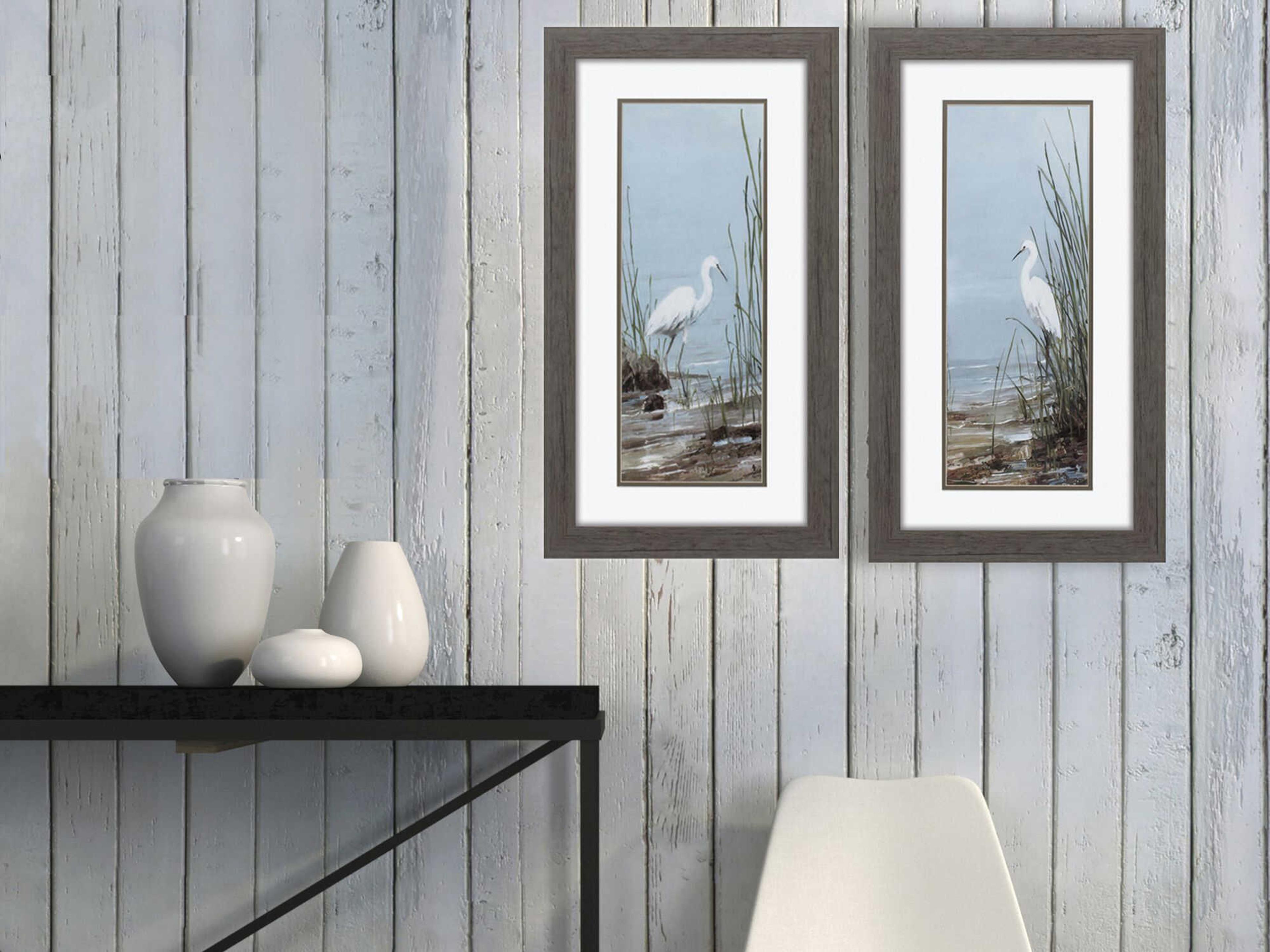 Paragon Waterside Island Egret Wall Art Set of 2