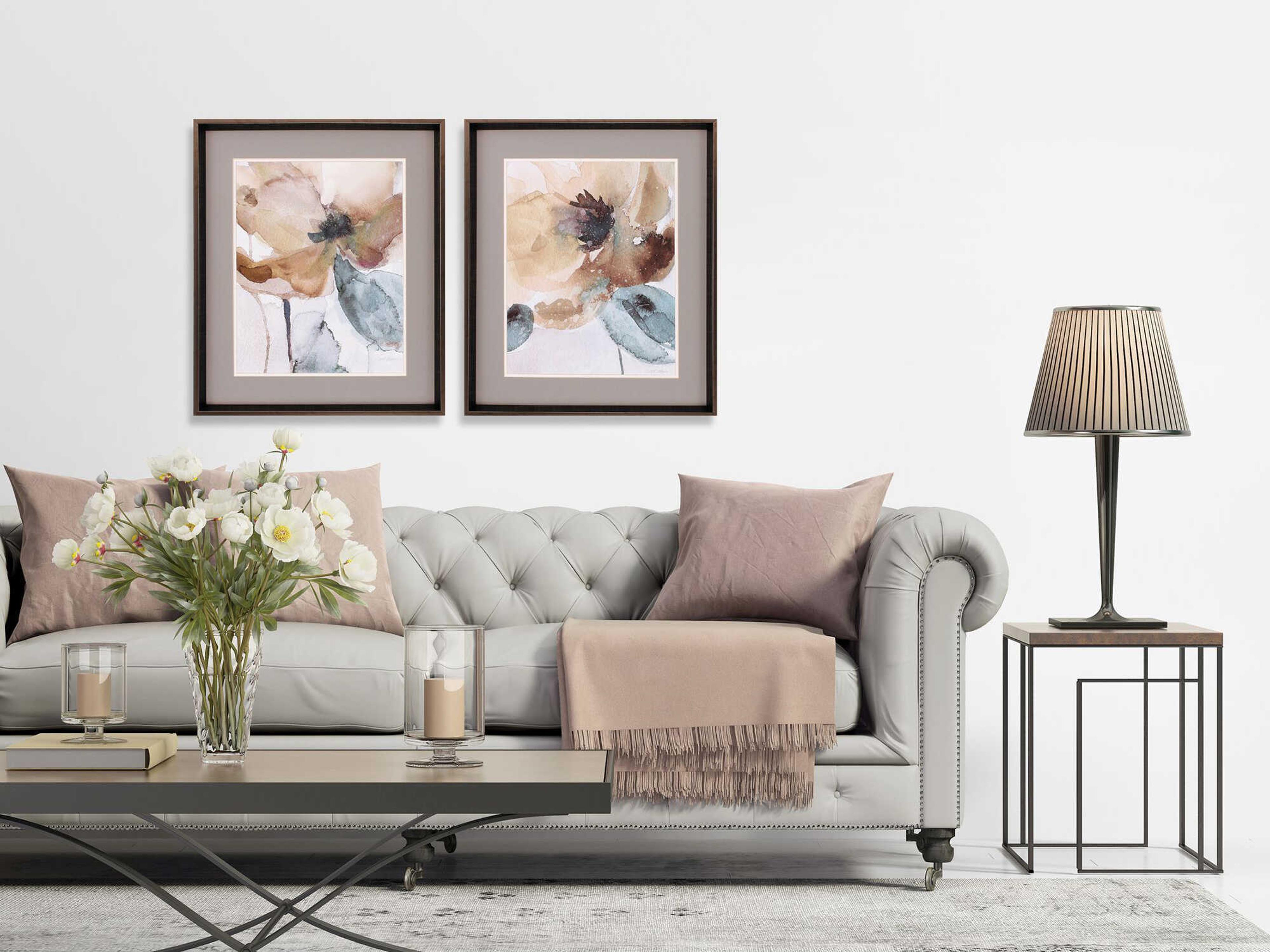 Paragon Florals Watercolor Poppy Wall Art Set of 2