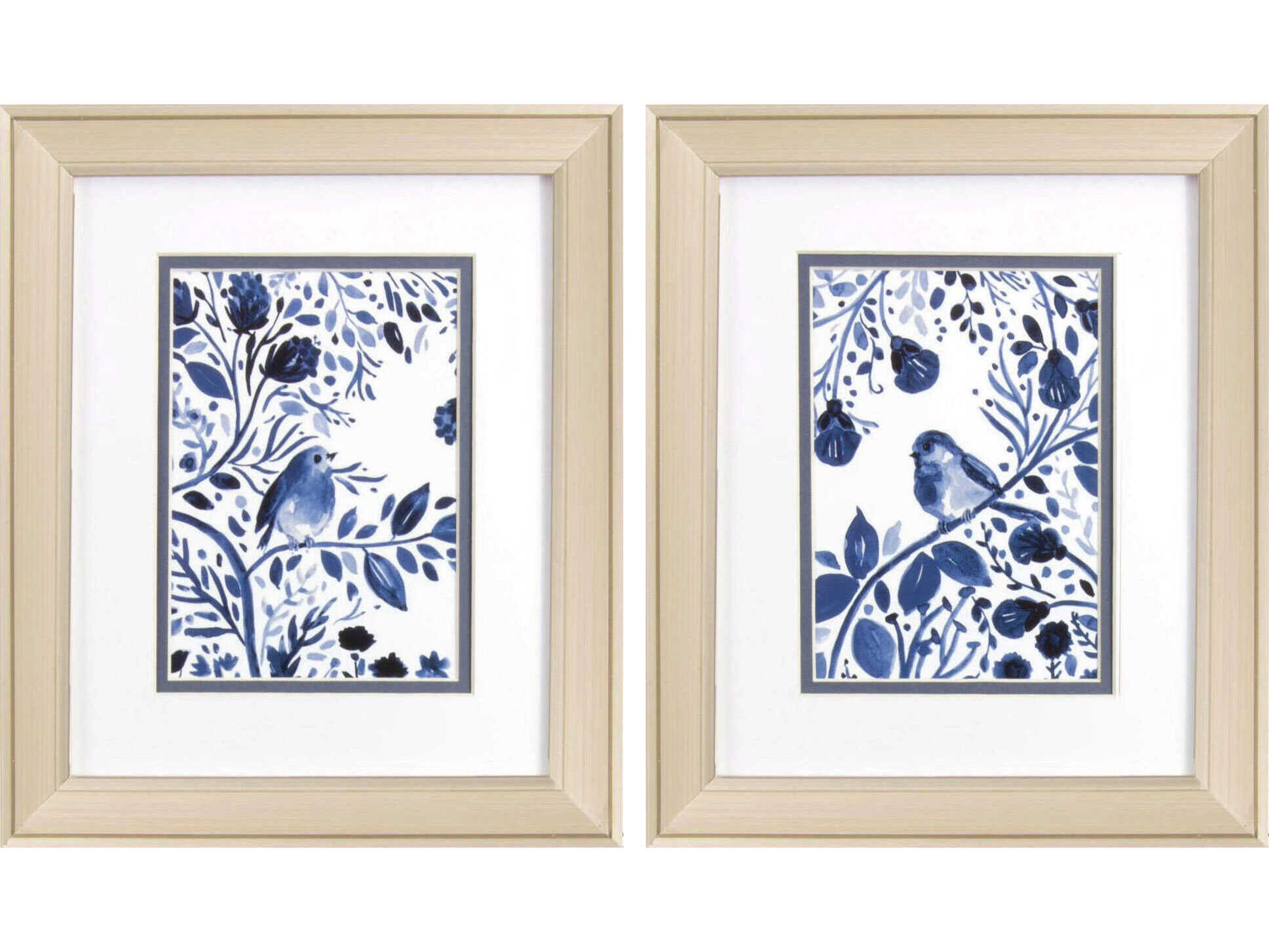Florals Indigo Song Wall Art Set of 2