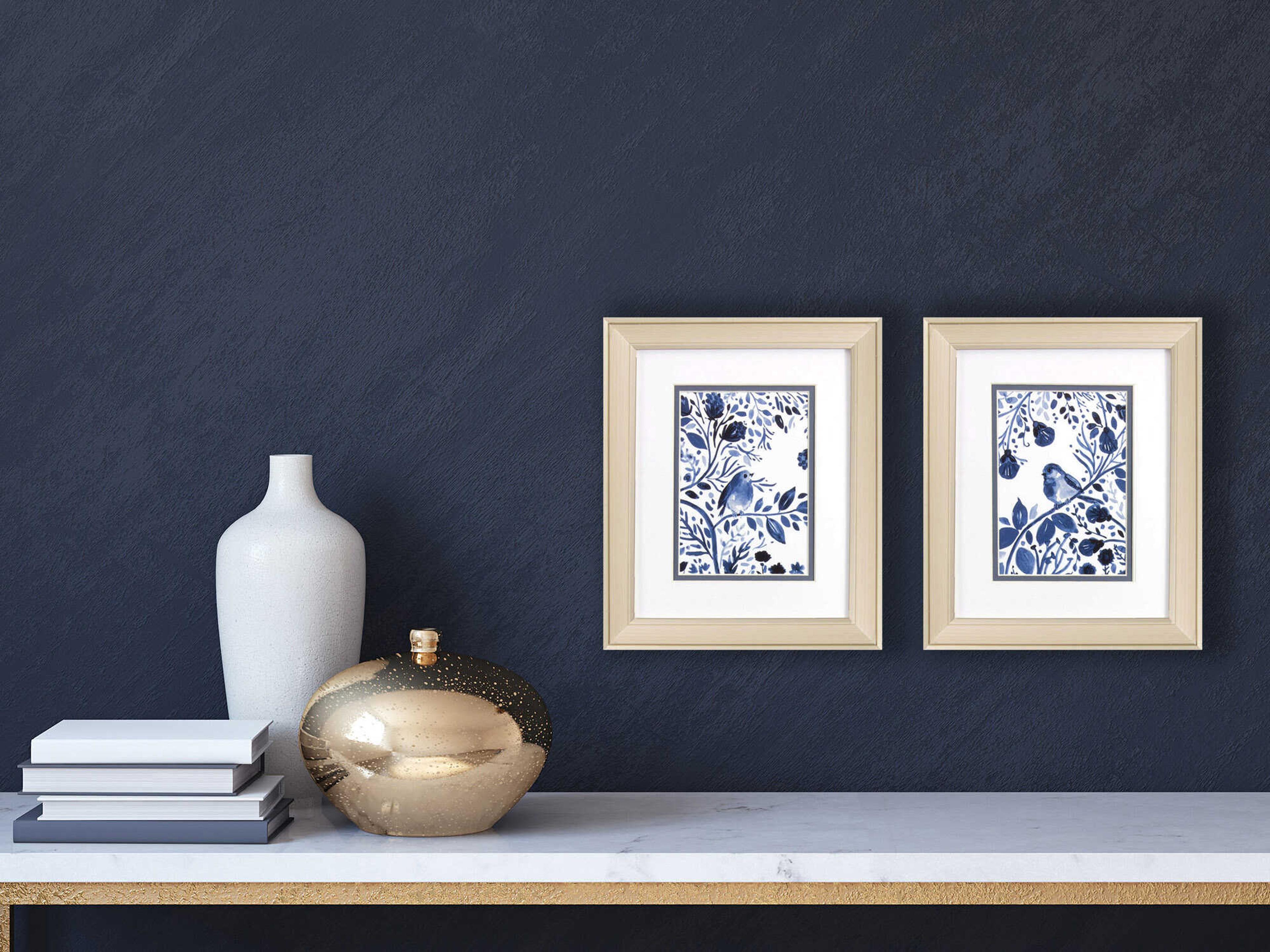 Paragon Florals Indigo Song Wall Art Set of 2