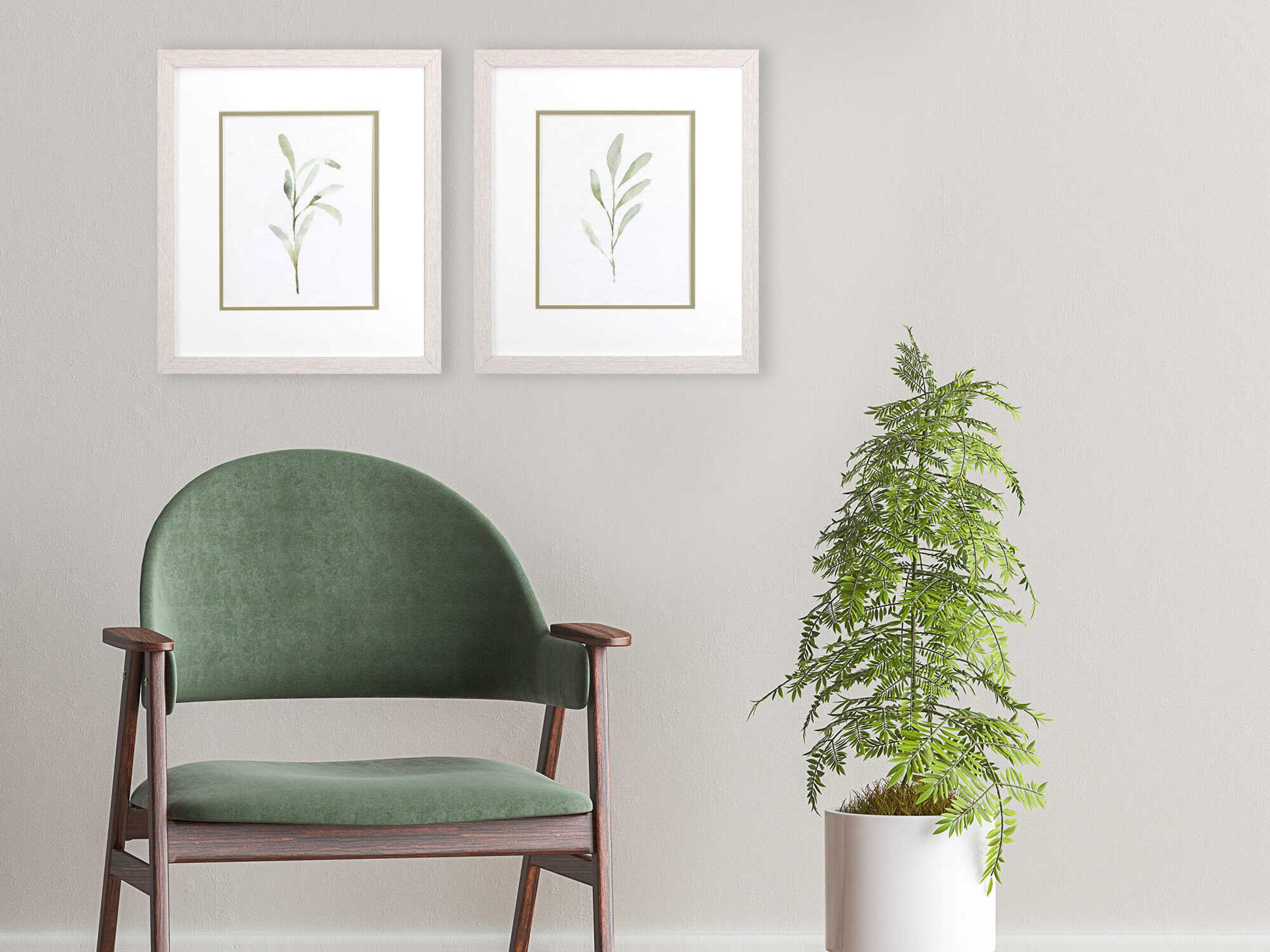 Paragon Florals Olive Leaves Wall Art Set of 2