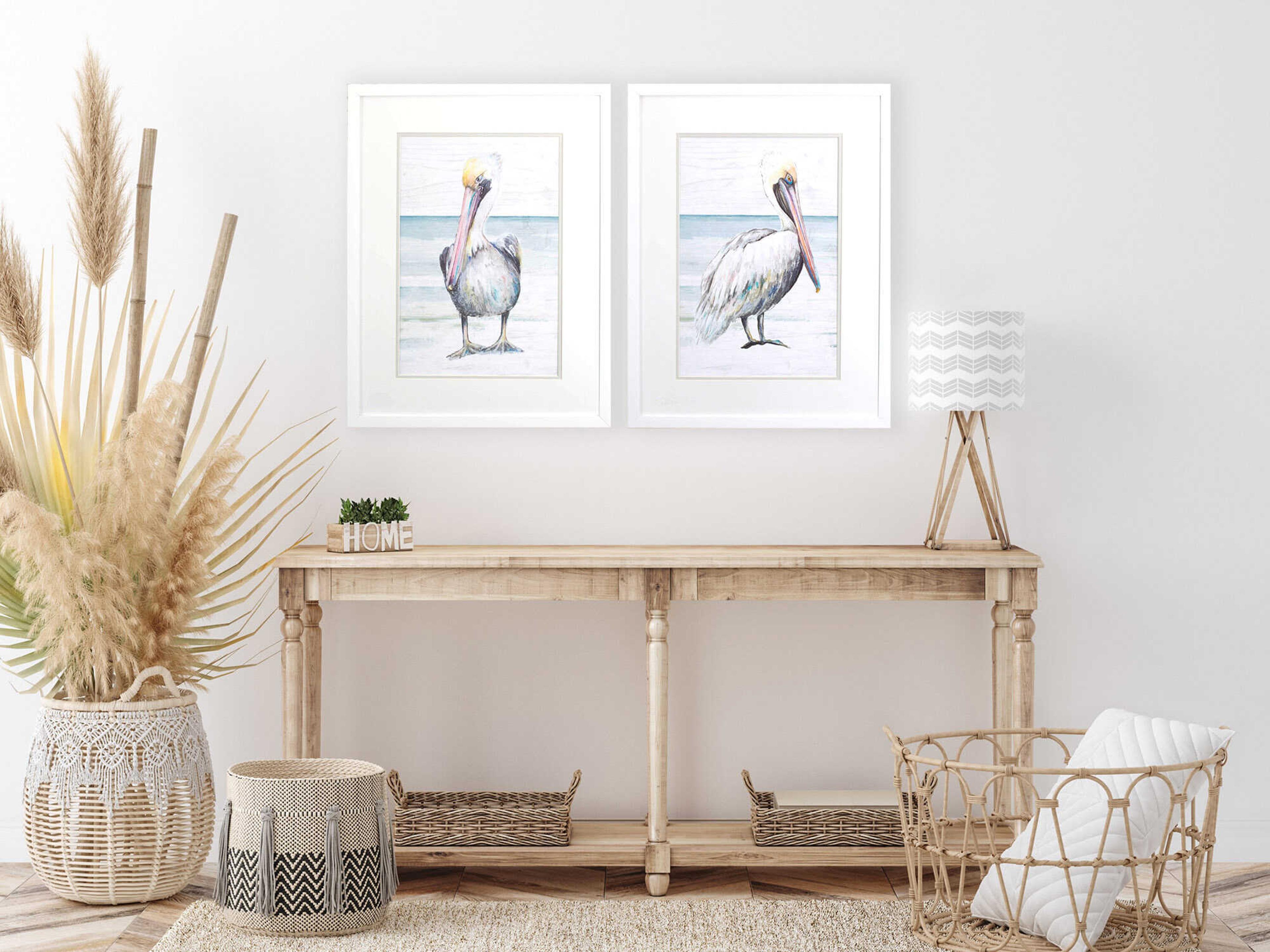 Paragon Waterside Pelican on the Shore Wall Art Set of 2