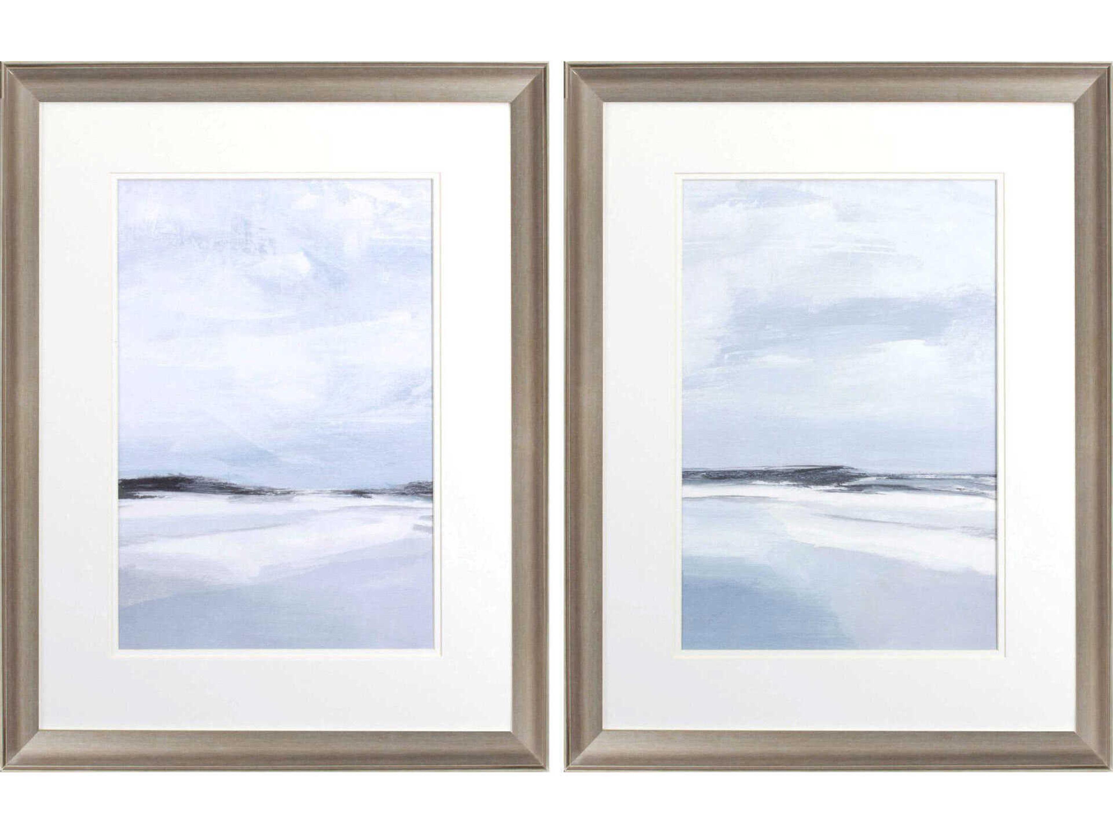 Paragon Waterside Cirrus Cloud Beach Wall Art Set of 2