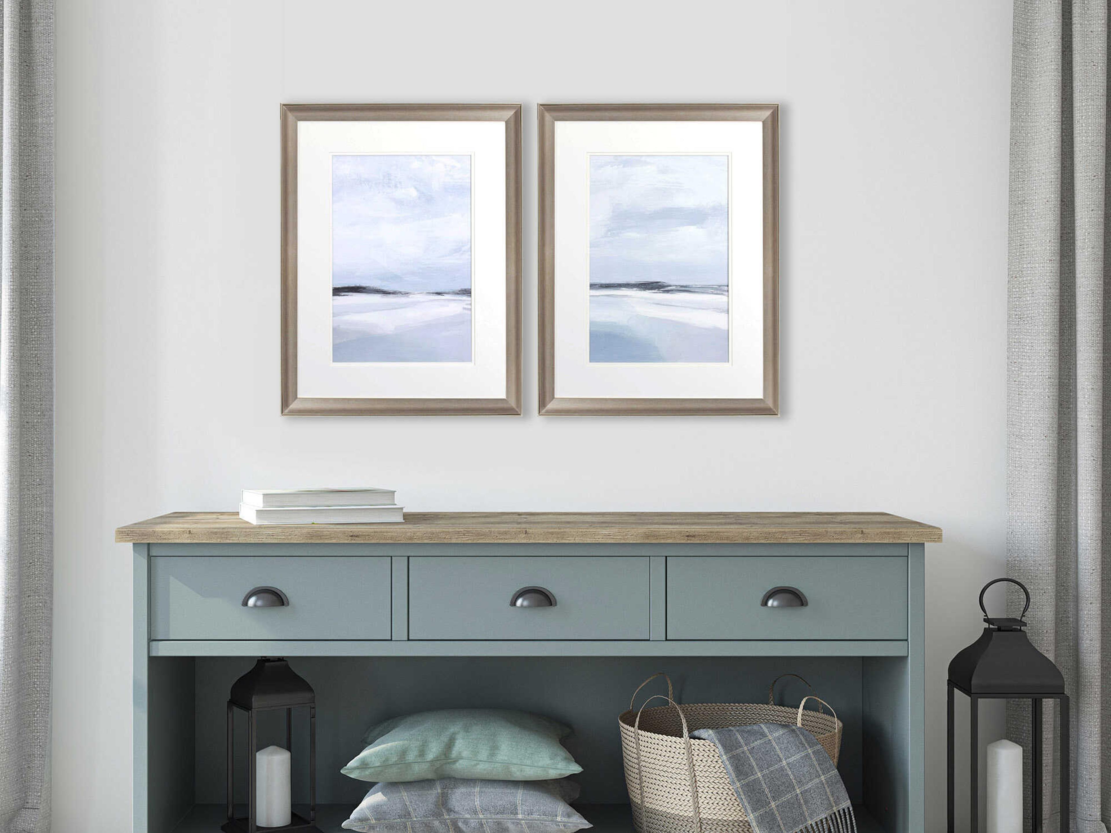 Paragon Waterside Cirrus Cloud Beach Wall Art Set of 2