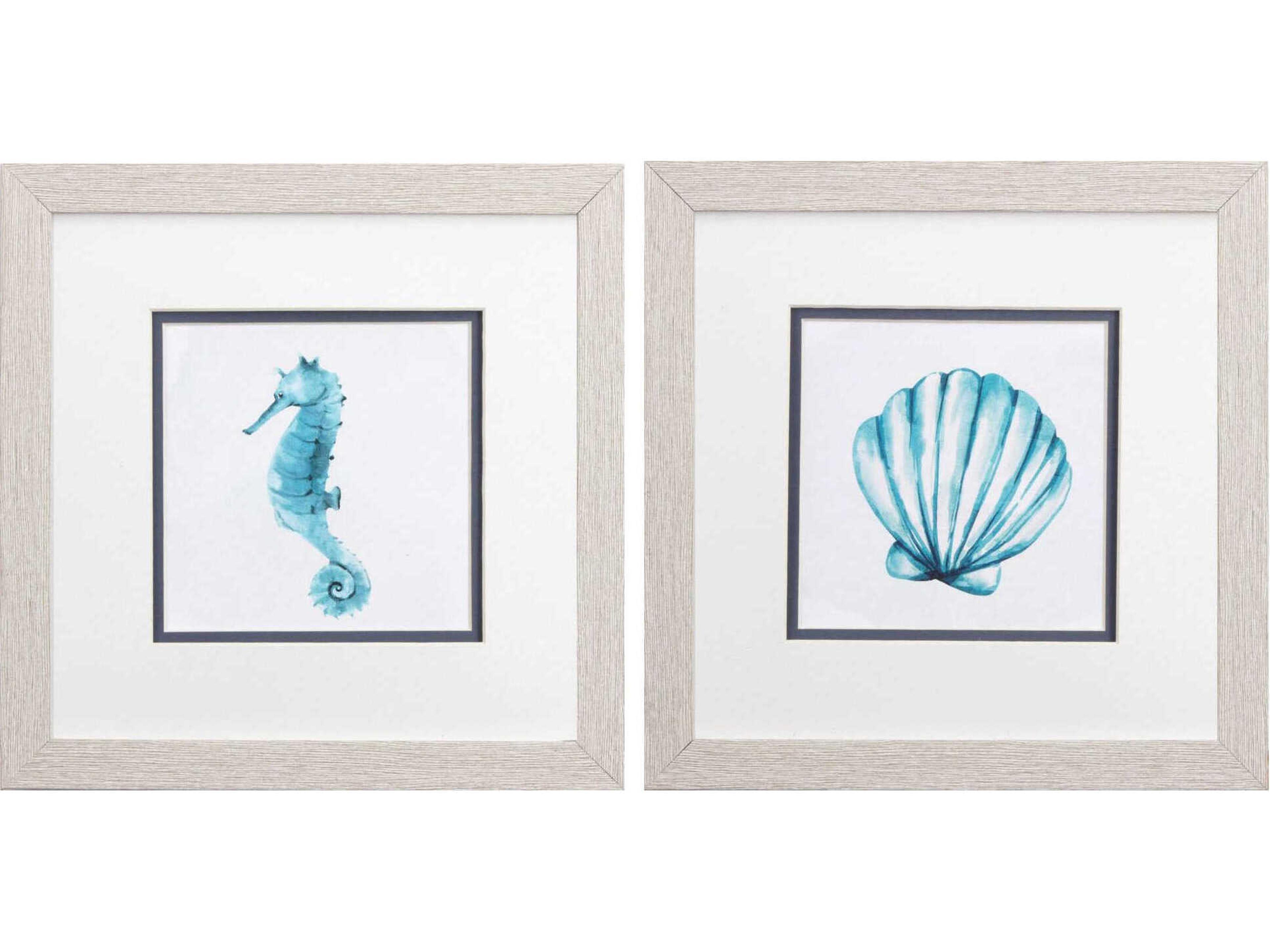 Paragon Waterside Seahorse Shell Wall Art Set of 2