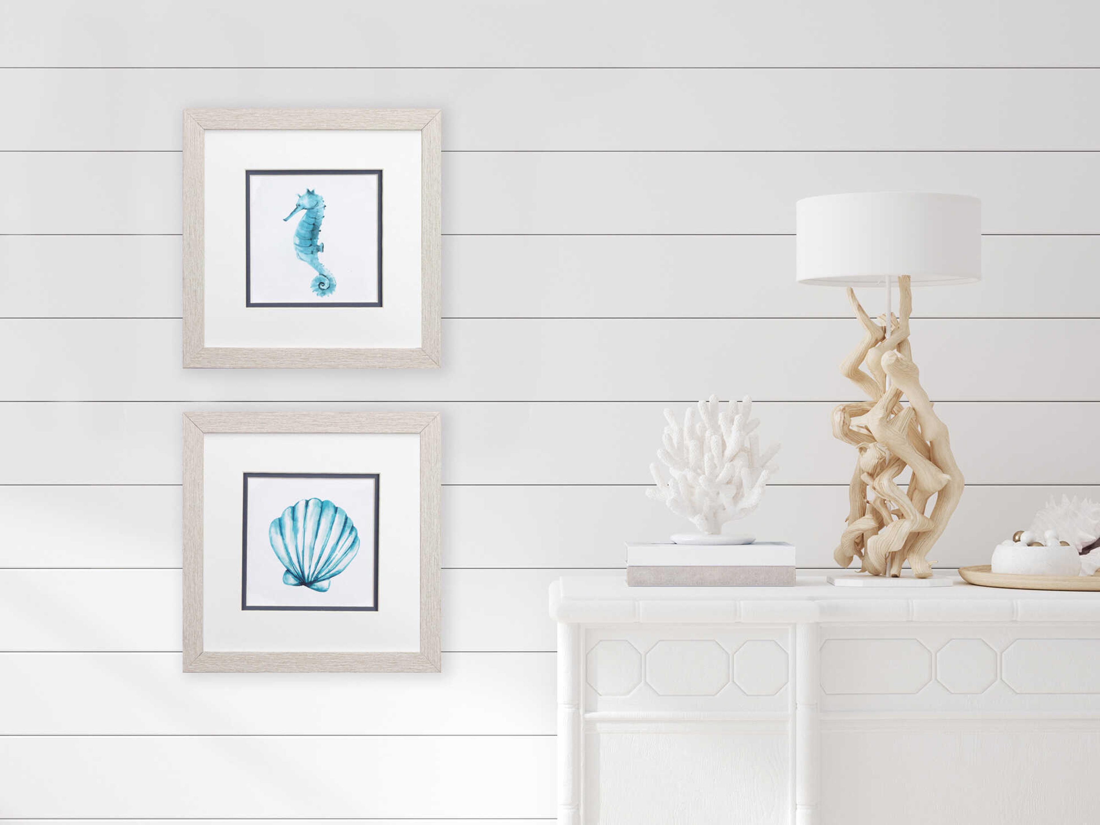 Paragon Waterside Seahorse Shell Wall Art Set of 2