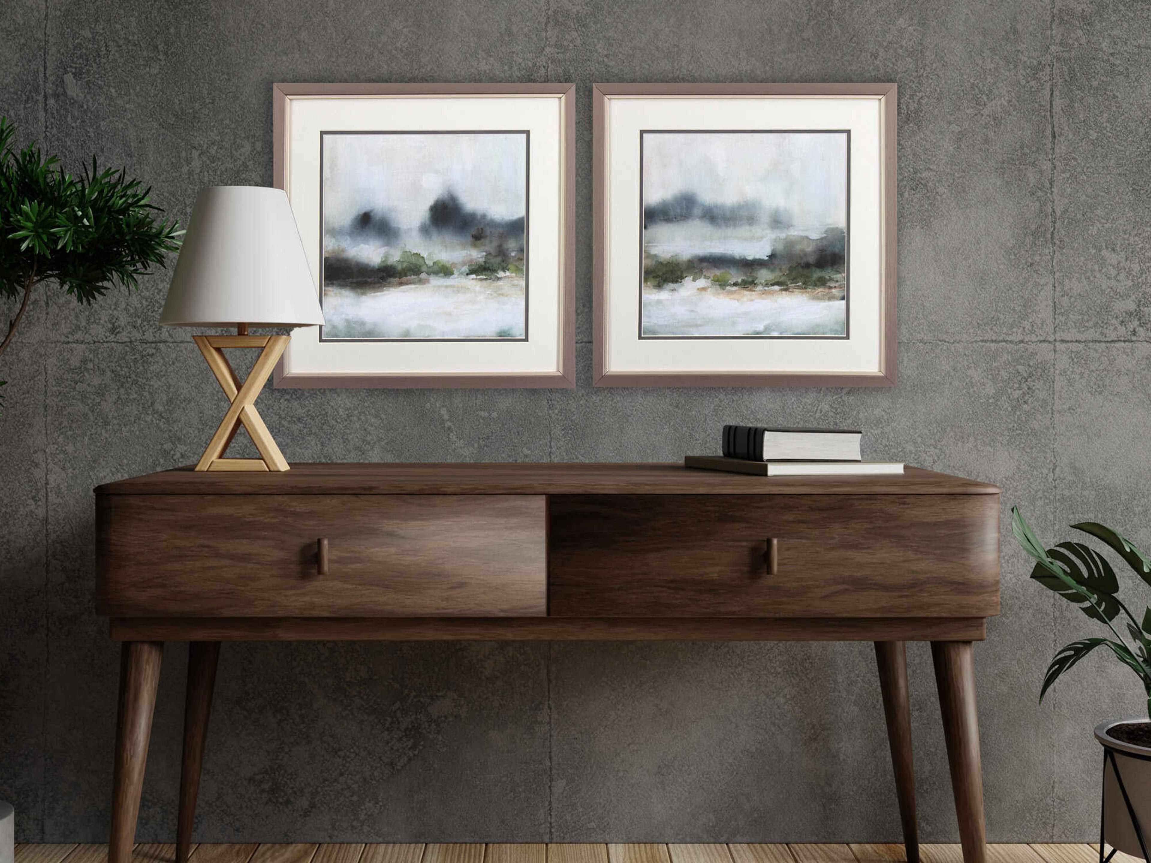 Paragon Landscapes Textured Rain Wall Art Set of 2