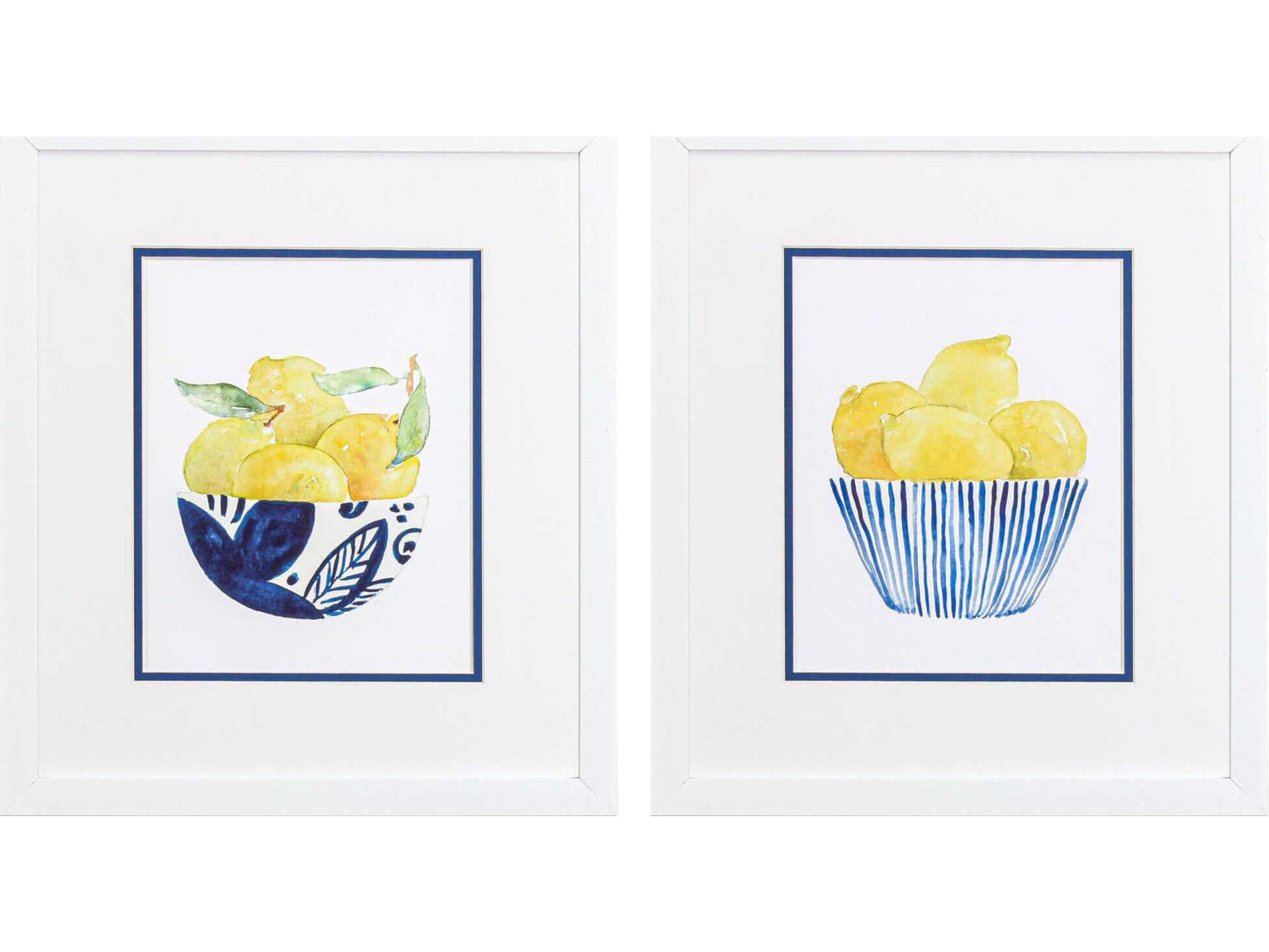 Culinary Bowl of Lemons Wall Art Set of 2