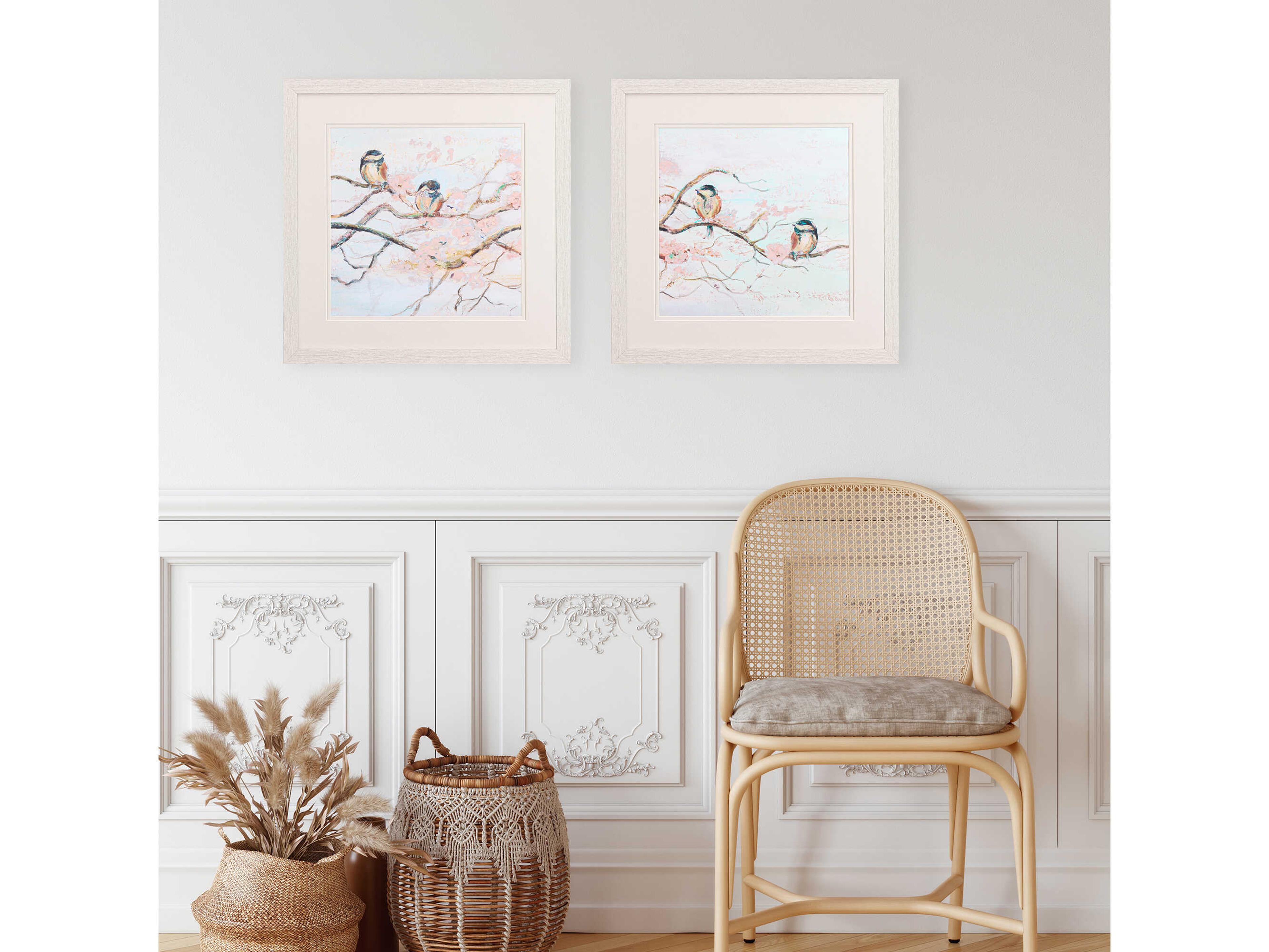 Paragon Florals Spring Branch Birds Wall Art Set of 2